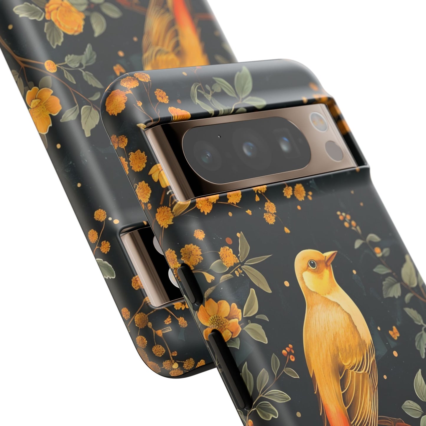 Floral Phone Case, Tough Cases with Bird Design, Nature Lover Gift, Stylish Protection, Birthday Present, Floral Phone Cover