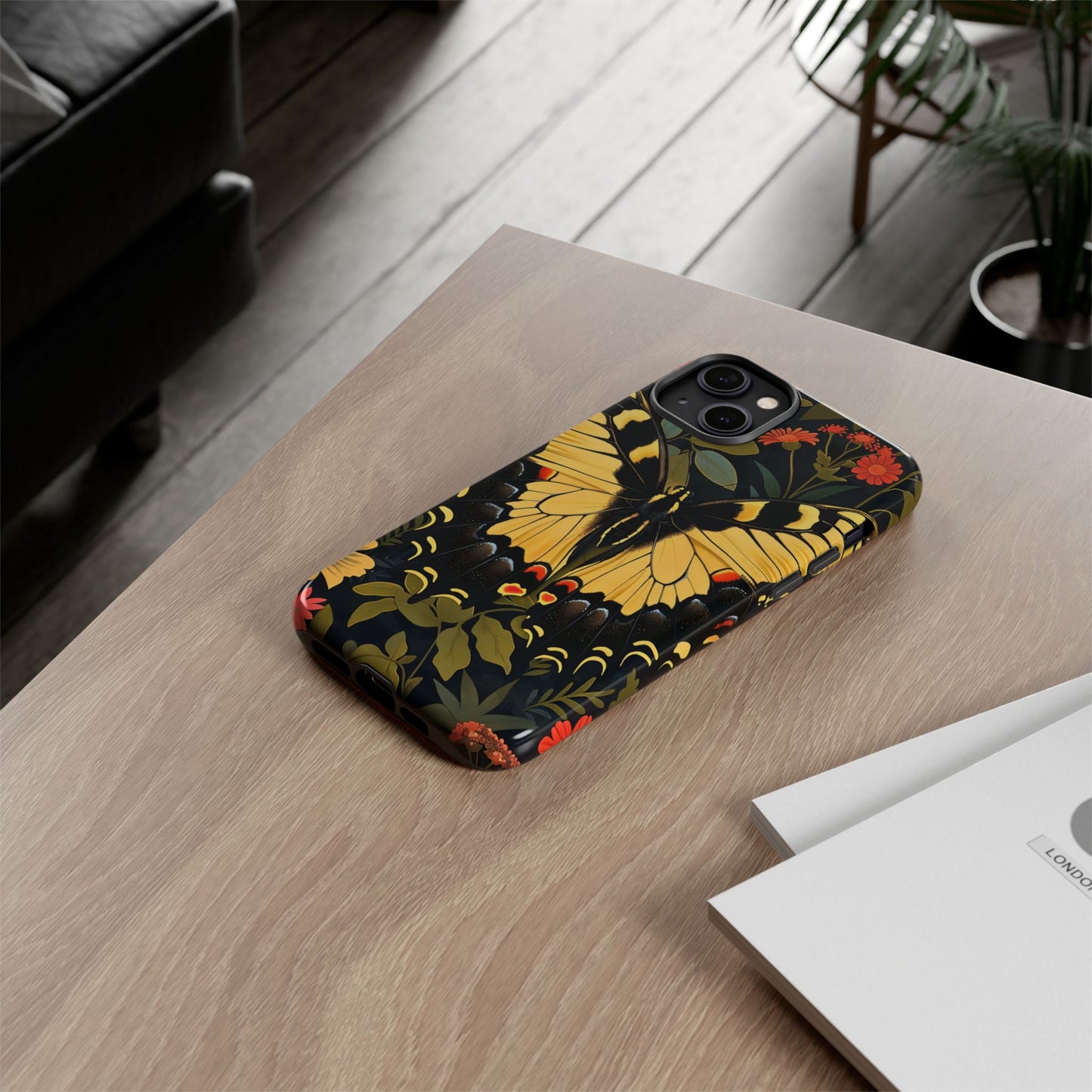 Butterfly Floral Phone Case, Tough Cases with Vibrant Design, Protective Cover for Nature Lovers, Gift for Her