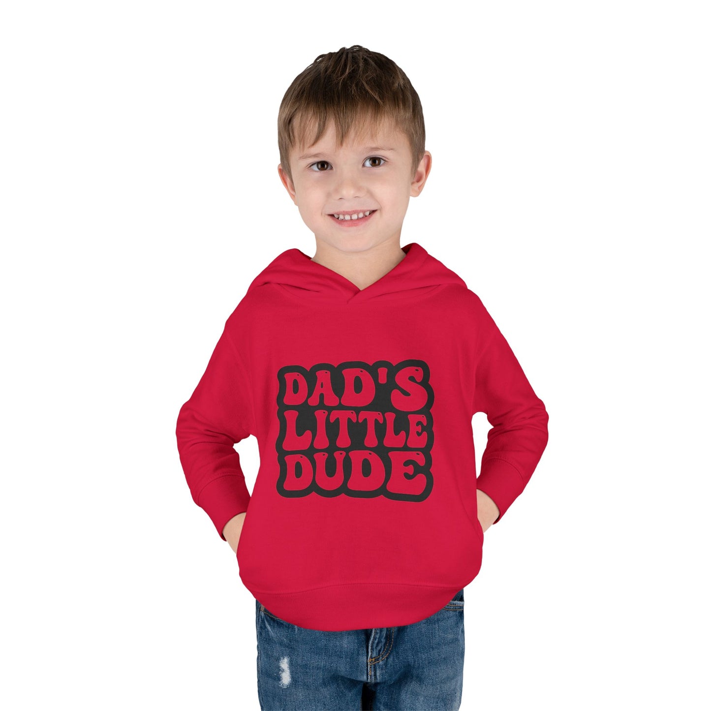 Cute Toddler Fleece Hoodie - "Dad's Little Dude"