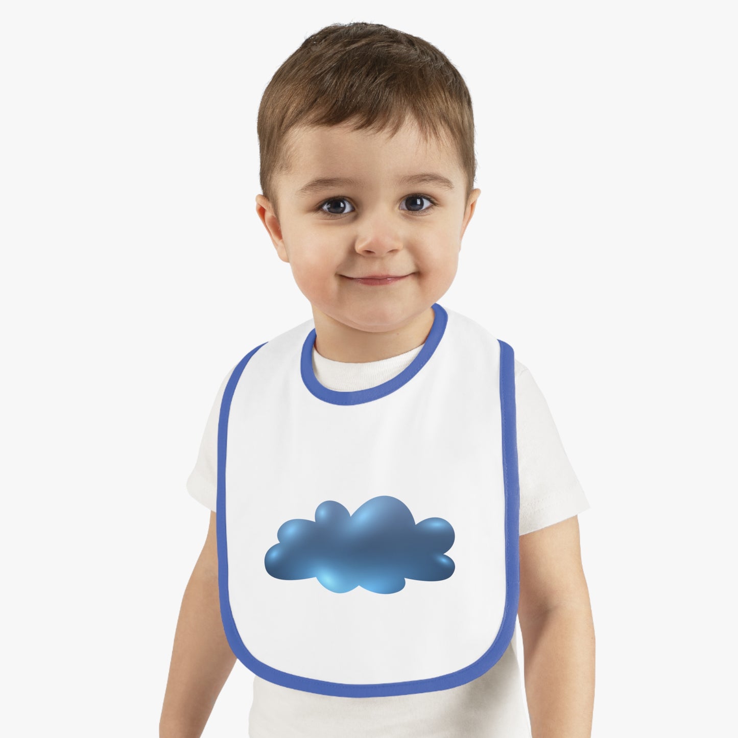 Glitter Cloud Baby Contrast Trim Jersey Bib