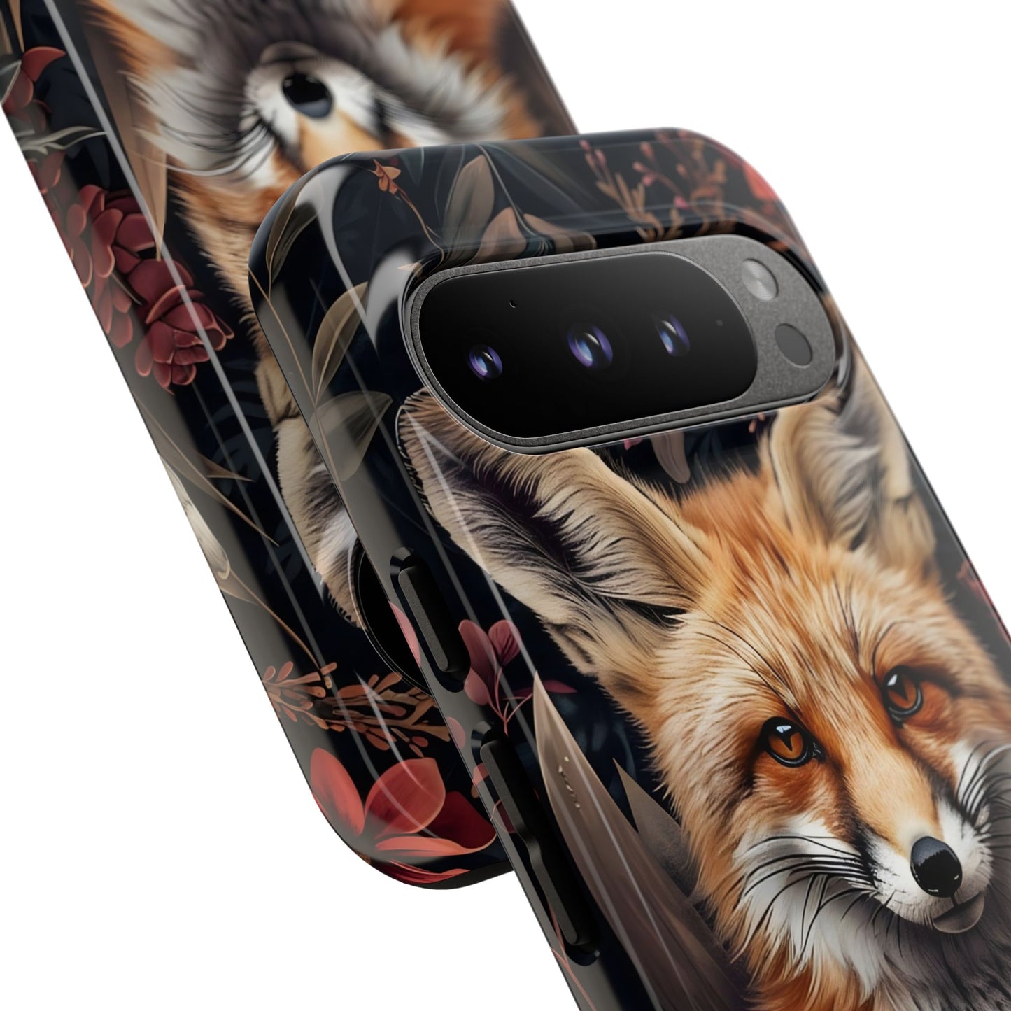 Fox Floral Phone Case, Tough Cases for Animal Lovers, Nature Themed Gift, Cute Phone Cover, Wild Fox Protector