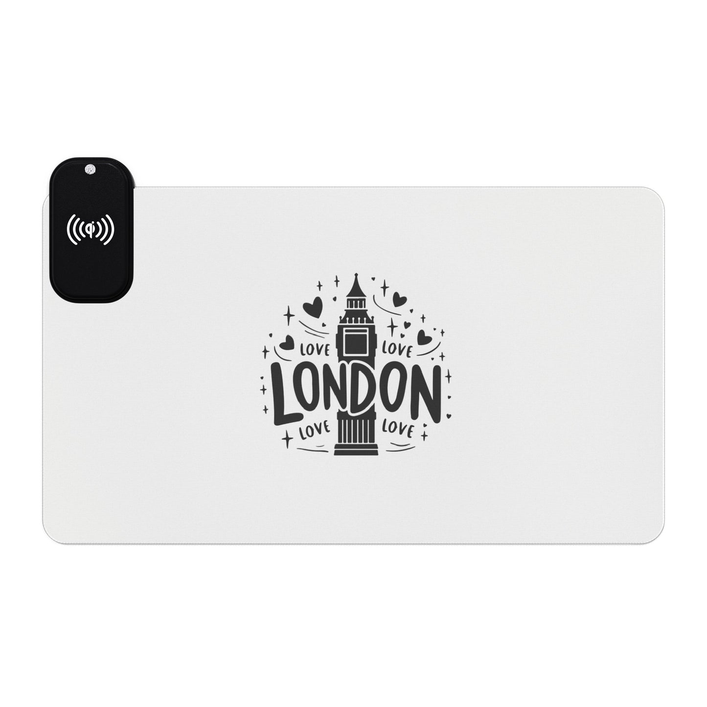LED Gaming Mouse Pad - Wireless Charging, Perfect for Gamers, Desk Setup, Gifts for Tech Lovers, Modern Office Decor, LED Accessories
