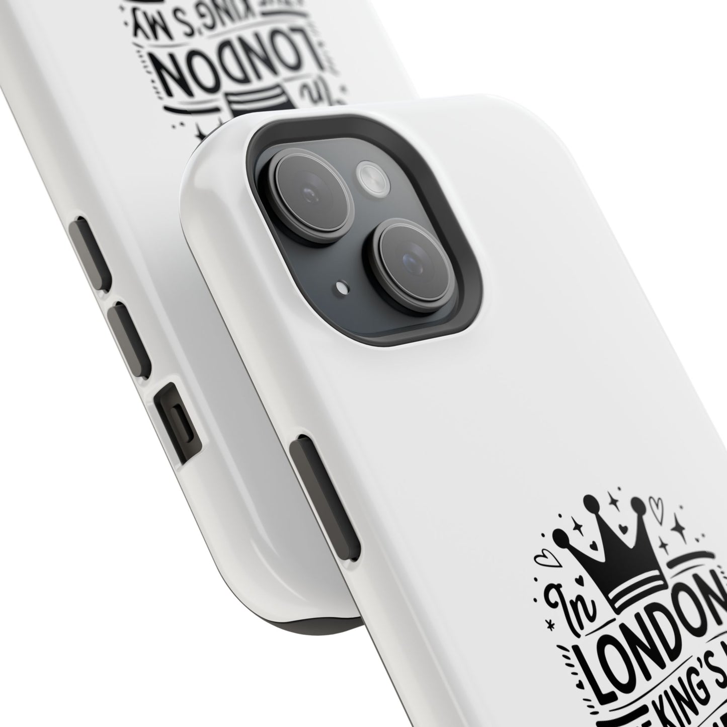 London Themed Magnetic Tough Cases, Phone Accessories, Gift for Travelers, Unique Mobile Cover, London Souvenir, Design: King's My Neighbor