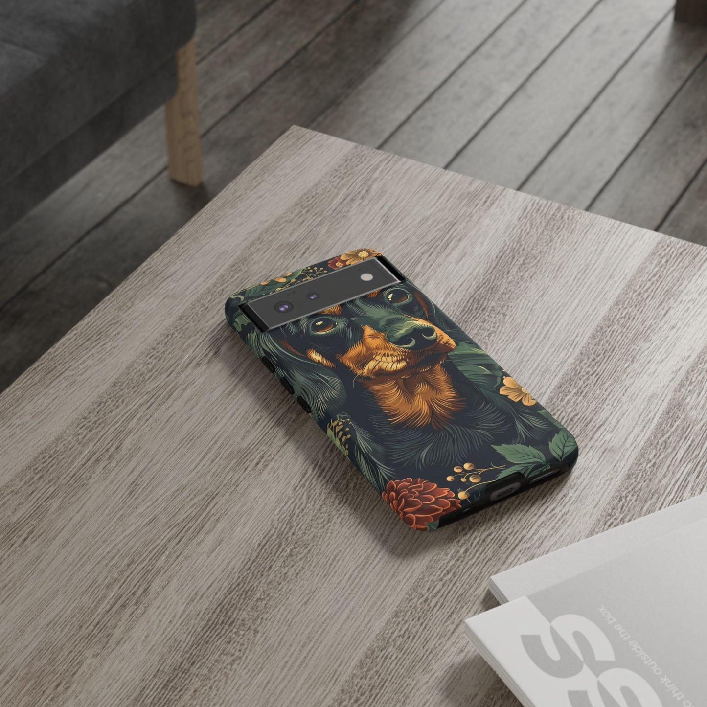 Dachshund Phone Case, Floral Pet Phone Cover, Dog Lover Gift, Tough Phone Case, Custom Dachshund Design, Unique Dog Owner Accessory