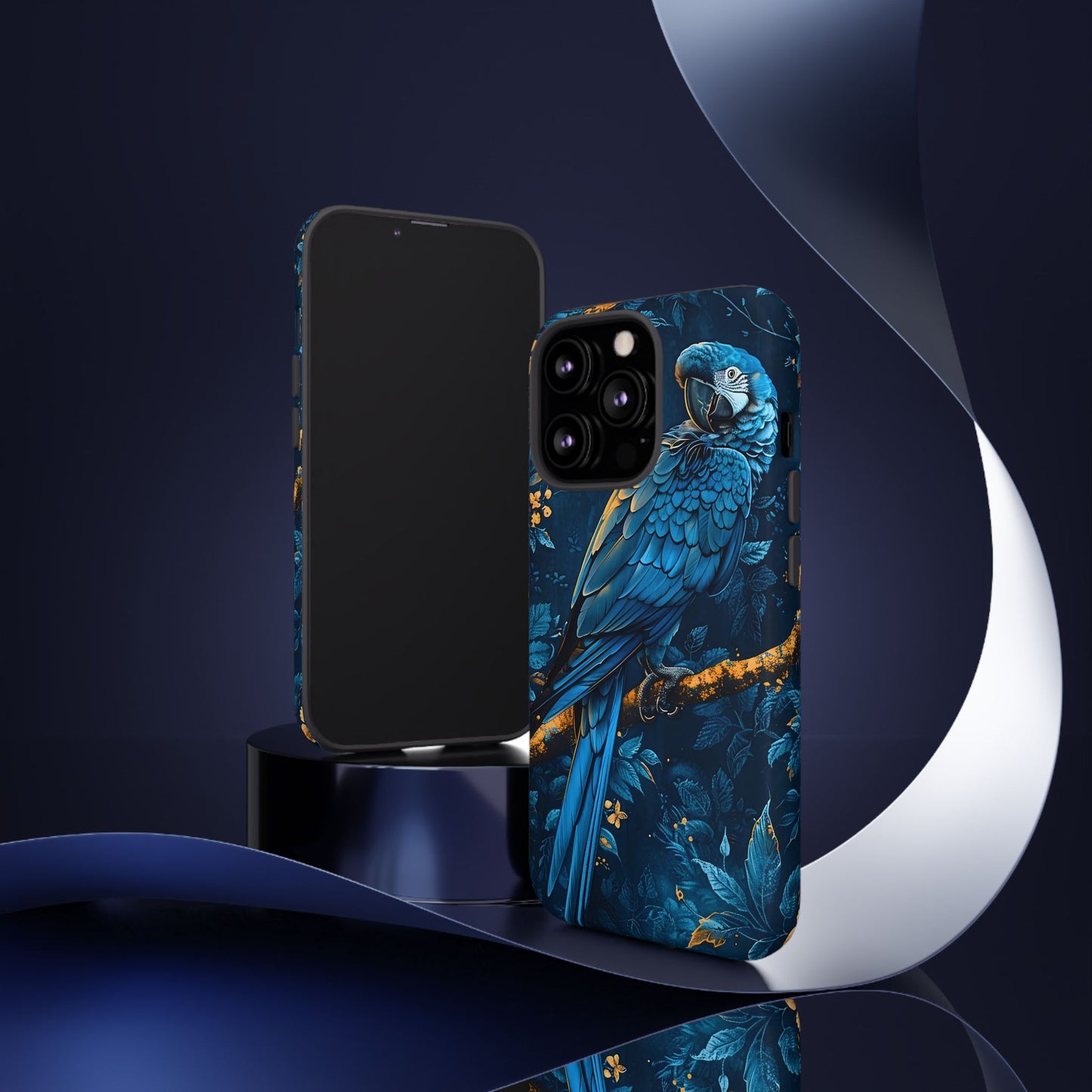 Tough Cases - Vibrant Blue Parrot Phone Case, Tropical Bird Phone Cover, Nature Lover Gift, Eco-Friendly Accessories, Unique Wildlife Decor