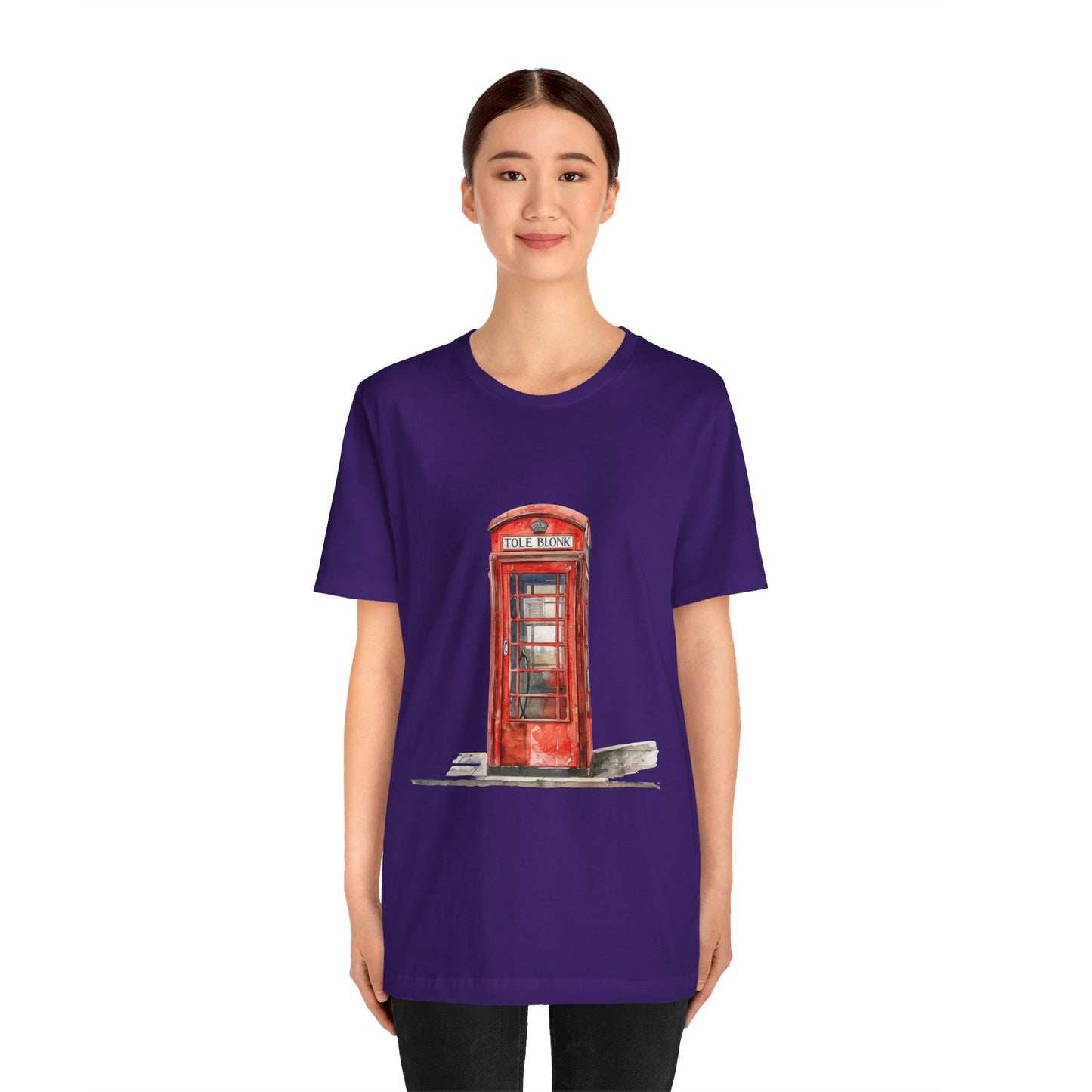 Unisex Jersey Short Sleeve Tee - Iconic British Public Telephone - Classic Red Phone Box