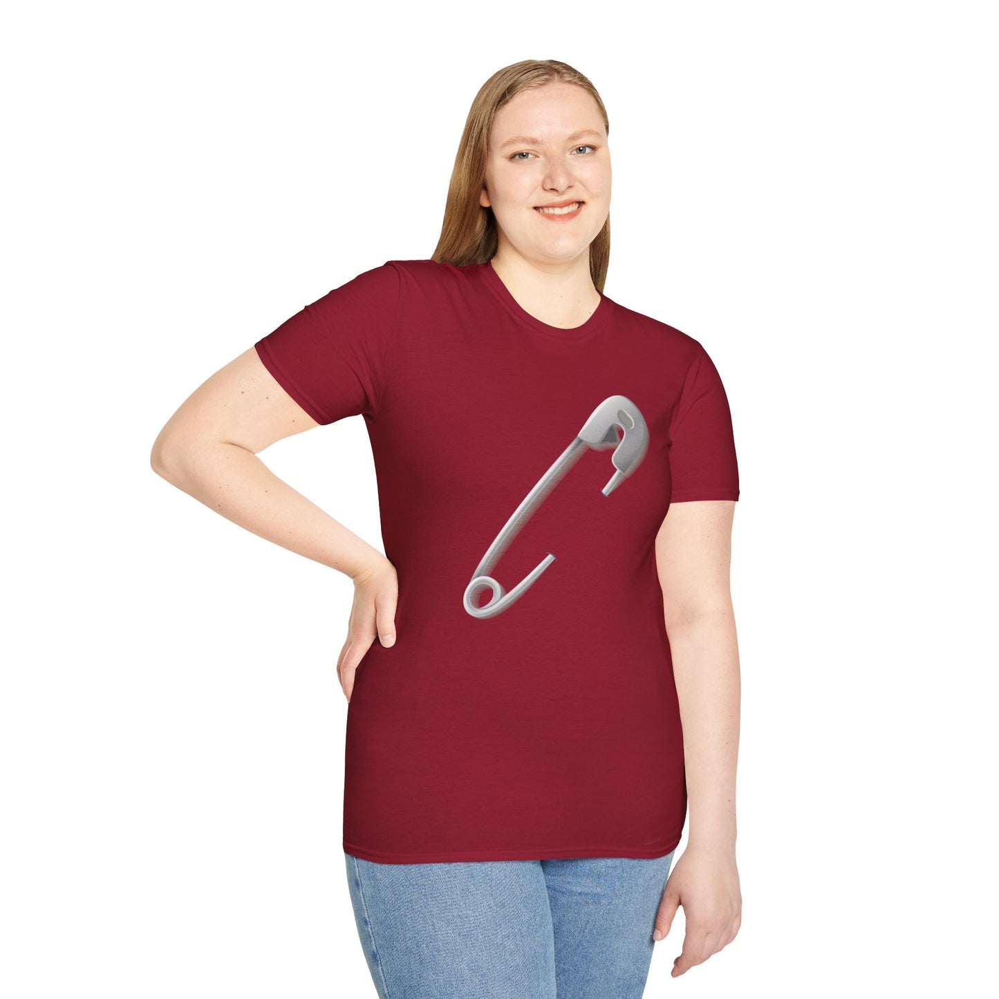Unisex Softstyle T-Shirt - Minimalist Safety Pin Design