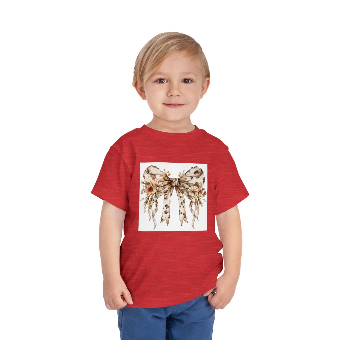 Toddler Tee – Rustic Country Bow with Daisy Flowers and Cow Spots - Perfect for Gifts and Special Occasions