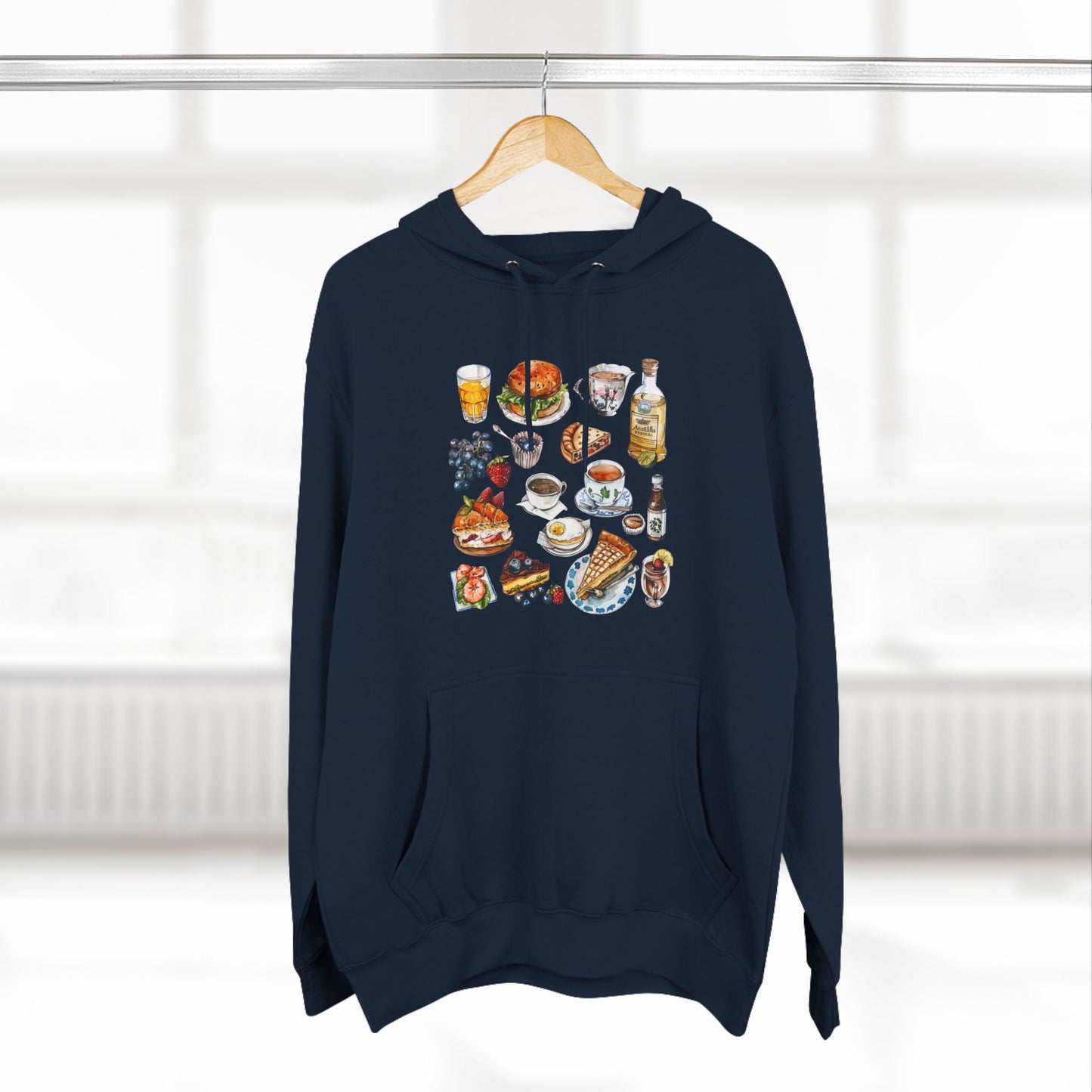Vintage England Icons Trendy Three-Panel Fleece Hoodie