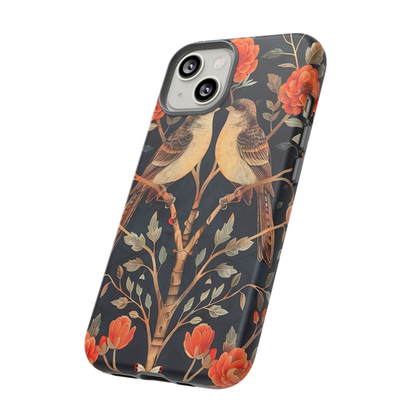 Floral Phone Case – Tough Cases with Bird Design, Unique Gift for Nature Lovers, Stylish Tech Accessory, Phone Cover, Artistic Case