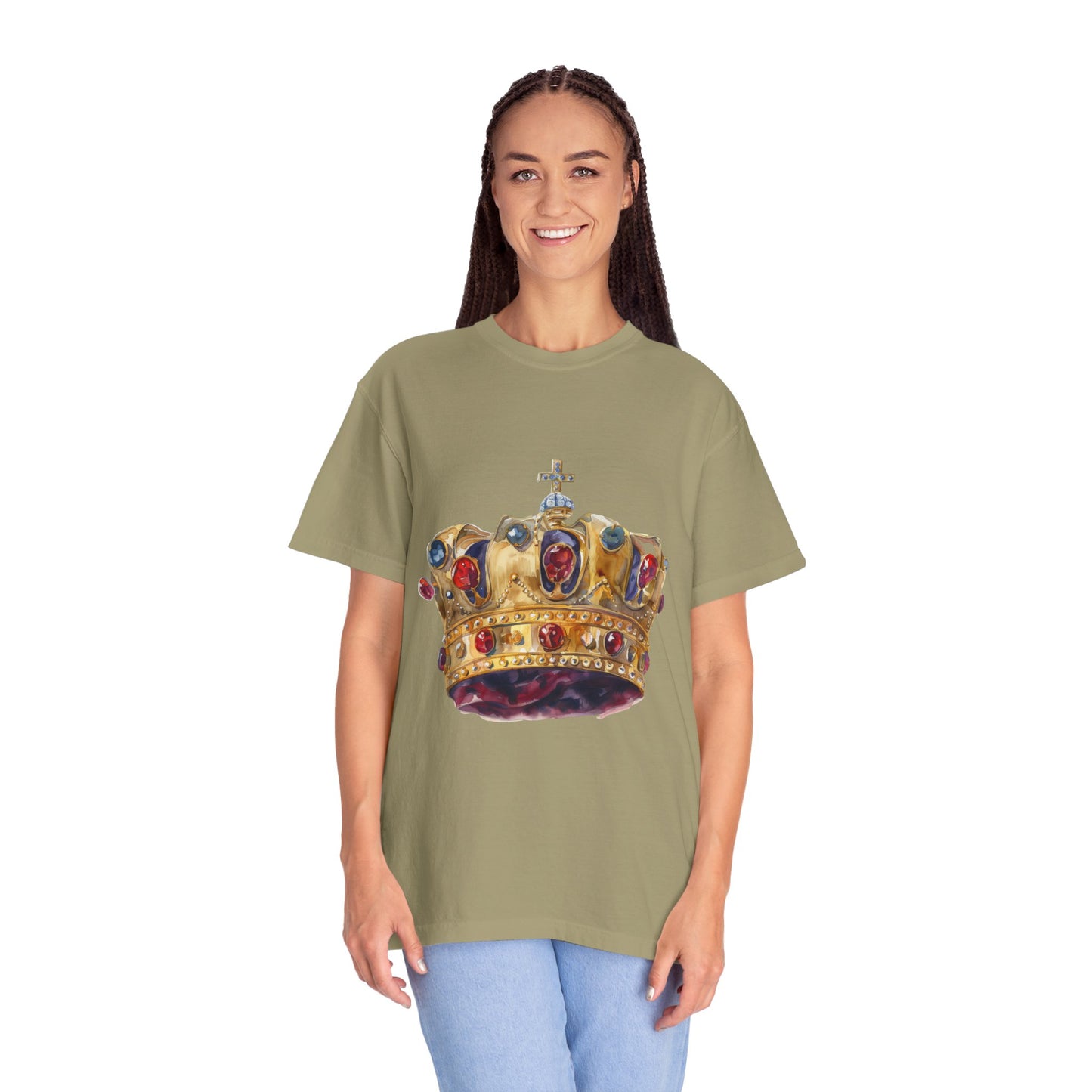 Unisex Garment-Dyed T-shirt - British Royal Crown Design - Iconic Symbol of Monarchy