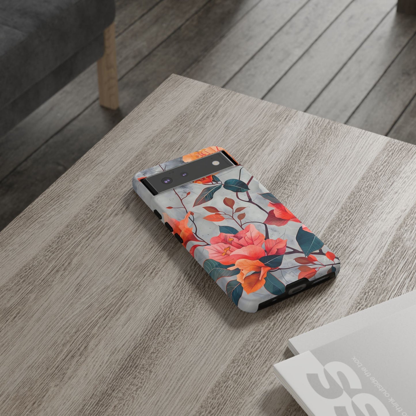 Floral Phone Case, Tough Cases, Flower Power, Gift for Her, Decorative Phone Cover, Trendy Accessories, Everyday Style