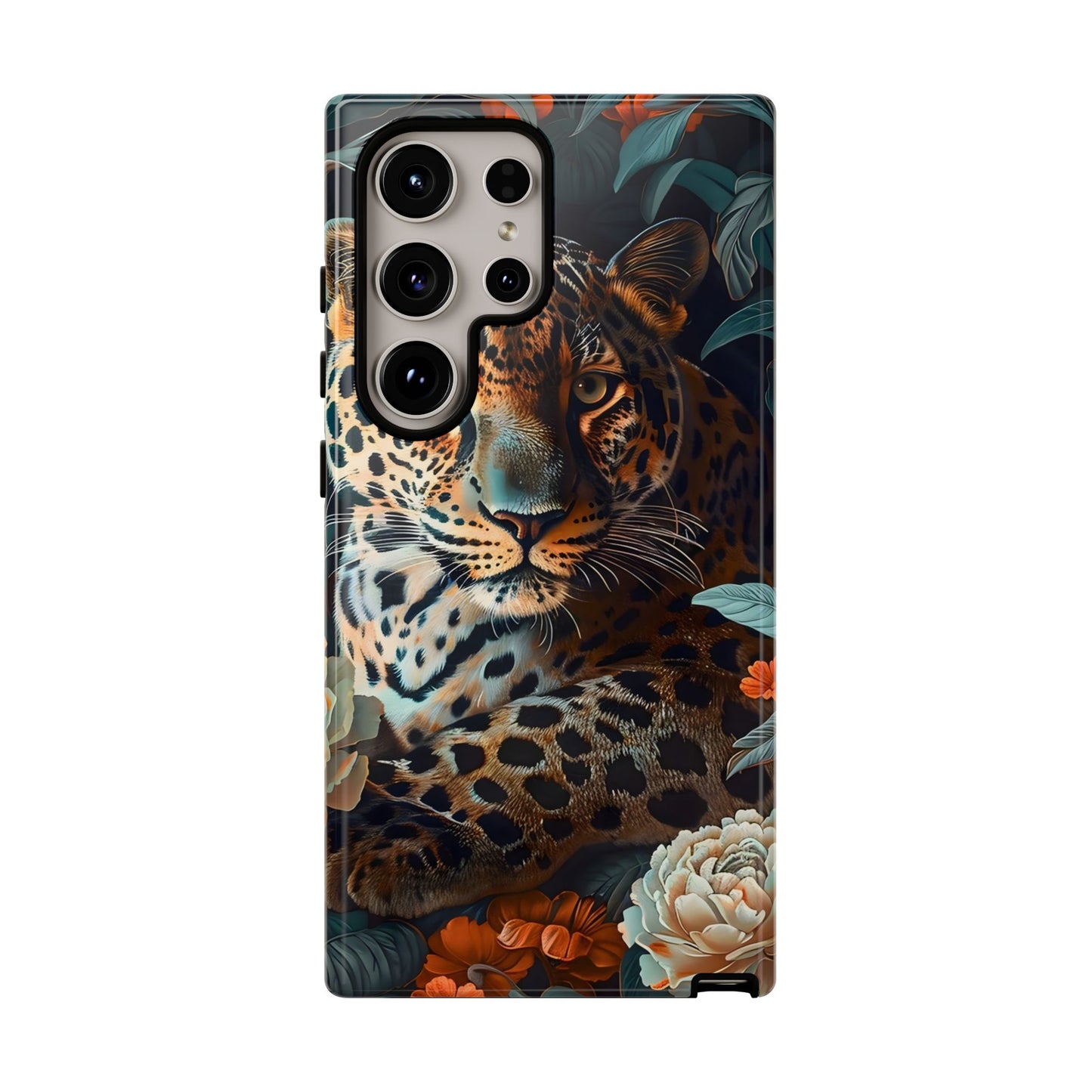 Wildlife Phone Case with Leopard Design | Tough Cases, Animal Prints, Floral Phone Cover, Gift for Nature Lovers, Unique Phone Accessories