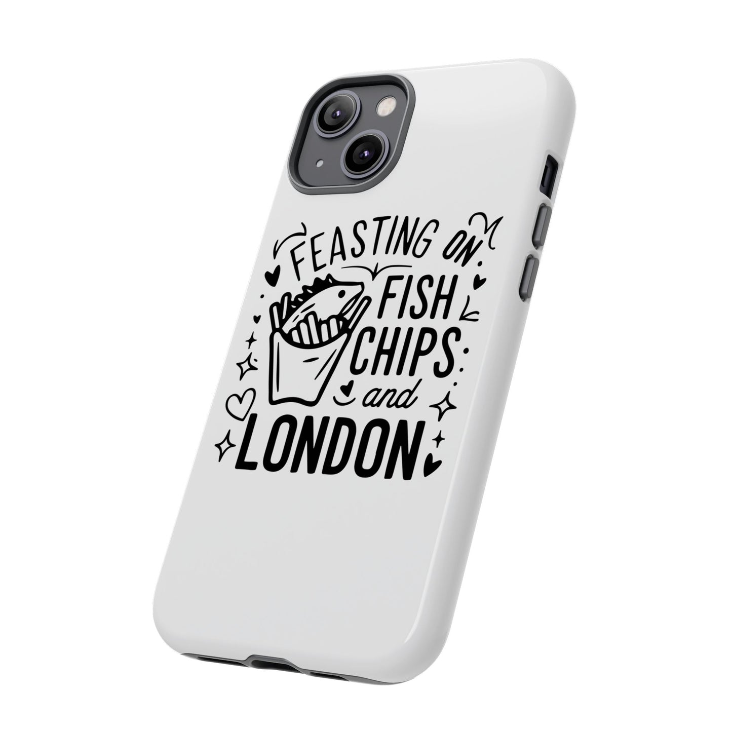London Fish & Chips Phone Case | Fun Gift for Foodies, Travel Lovers, London Souvenir, Unique Accessories, Personalization Option