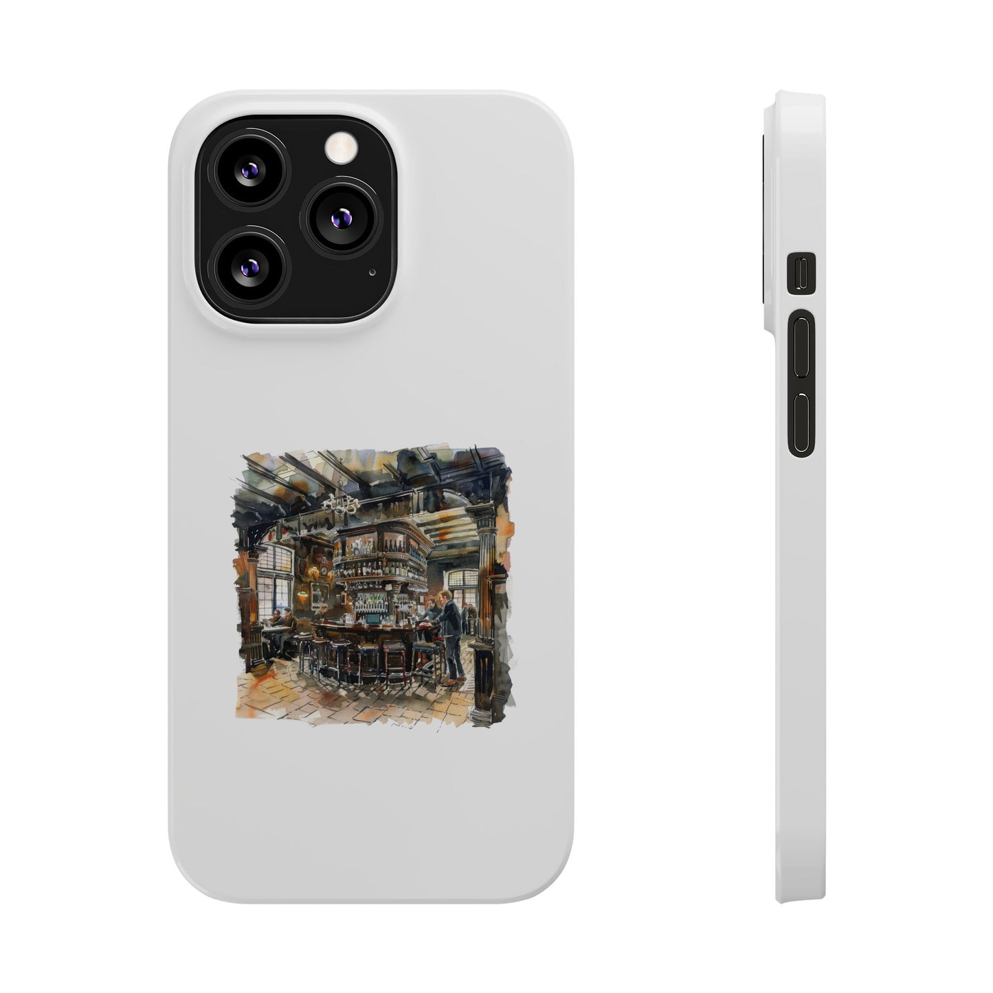 Artisan Bar Scene Phone Cases, Custom Slim Cases for Home Decor Lovers, Unique Gift for Bar Enthusiasts, Perfect for Birthdays and Holidays