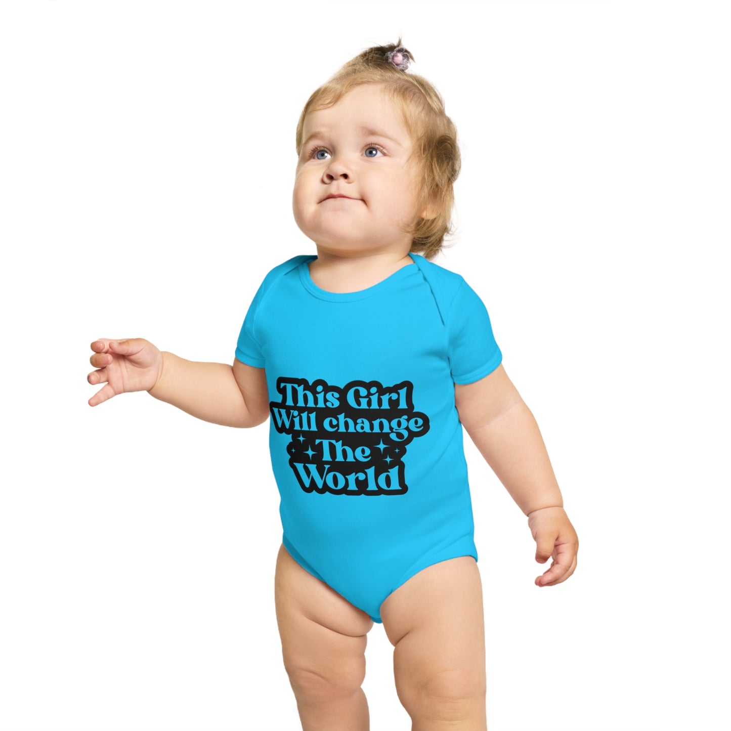 Inspirational Short Sleeve Baby Bodysuit – "This Girl Will Change The World"
