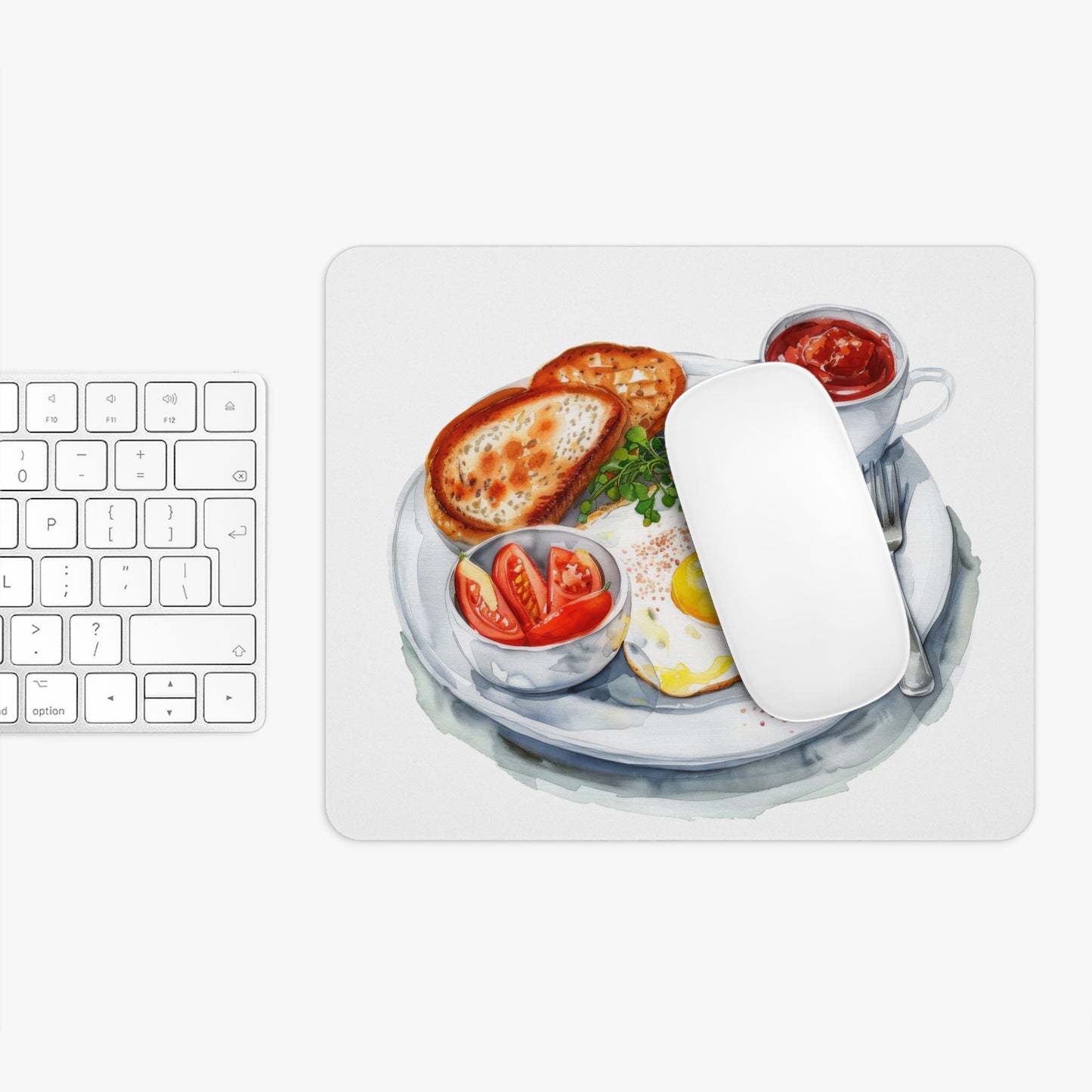 Breakfast Lover's Mouse Pad - Cute Food Art, Desk Accessory, Gift for Foodies, Kitchen Decor, Office Supplies