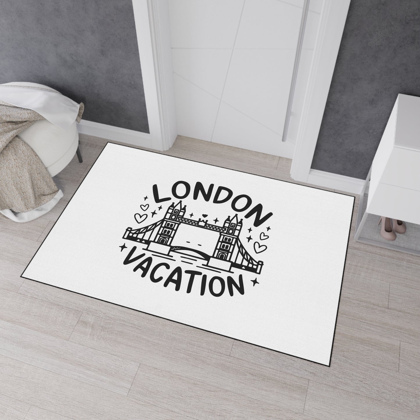 London Vacation Floor Mat, Decorative Heavy Duty Mat for Home, Travel Decor, Gift for Travelers, Kitchen & Entryway Rug
