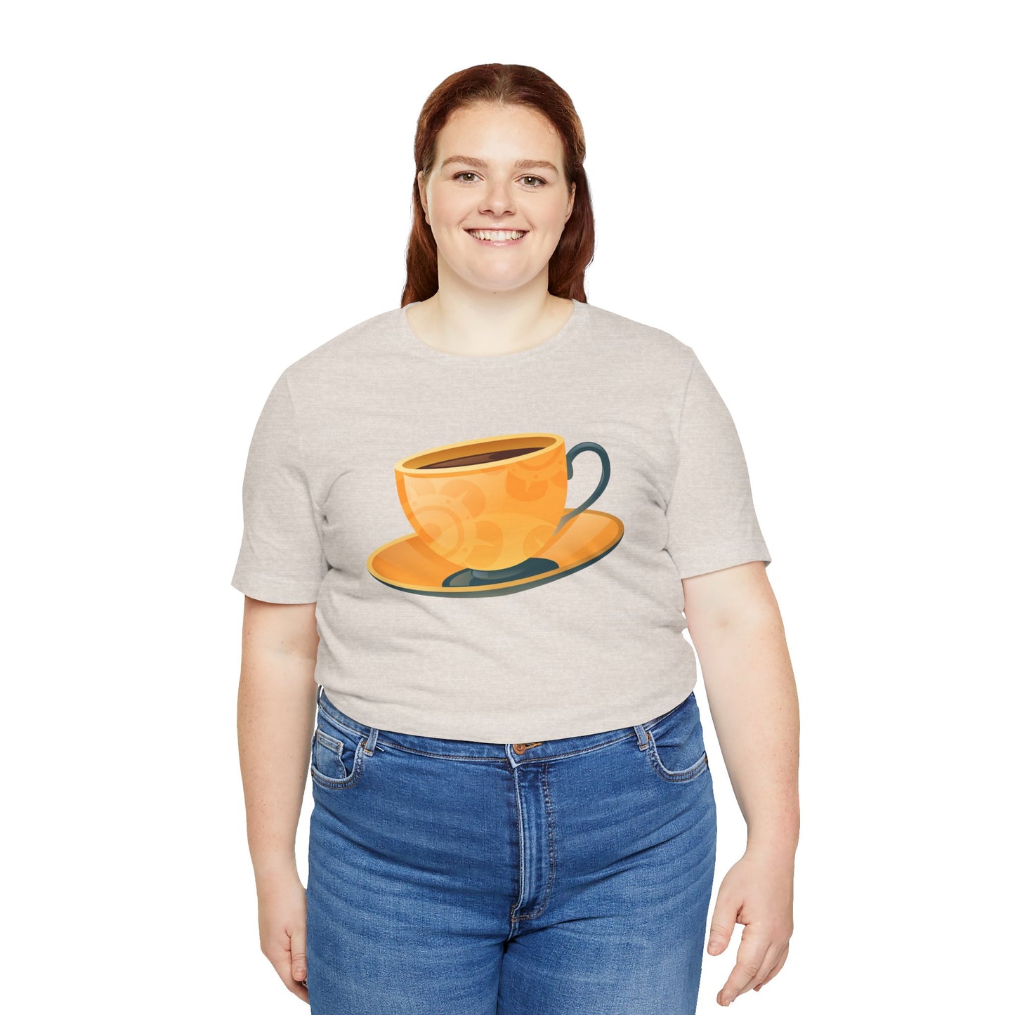 Unisex Jersey Short Sleeve Tee - Elegant British Tea Cup - Classic Tea Time Style