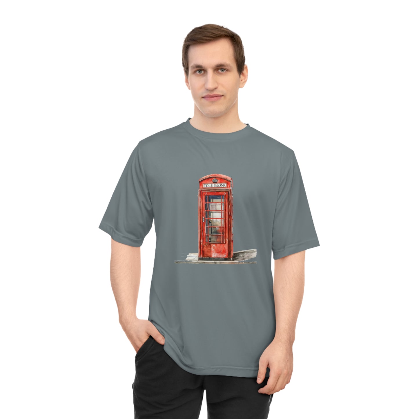 Unisex Zone Performance T-shirt - Calling Britain - Classic Red Phone Booth