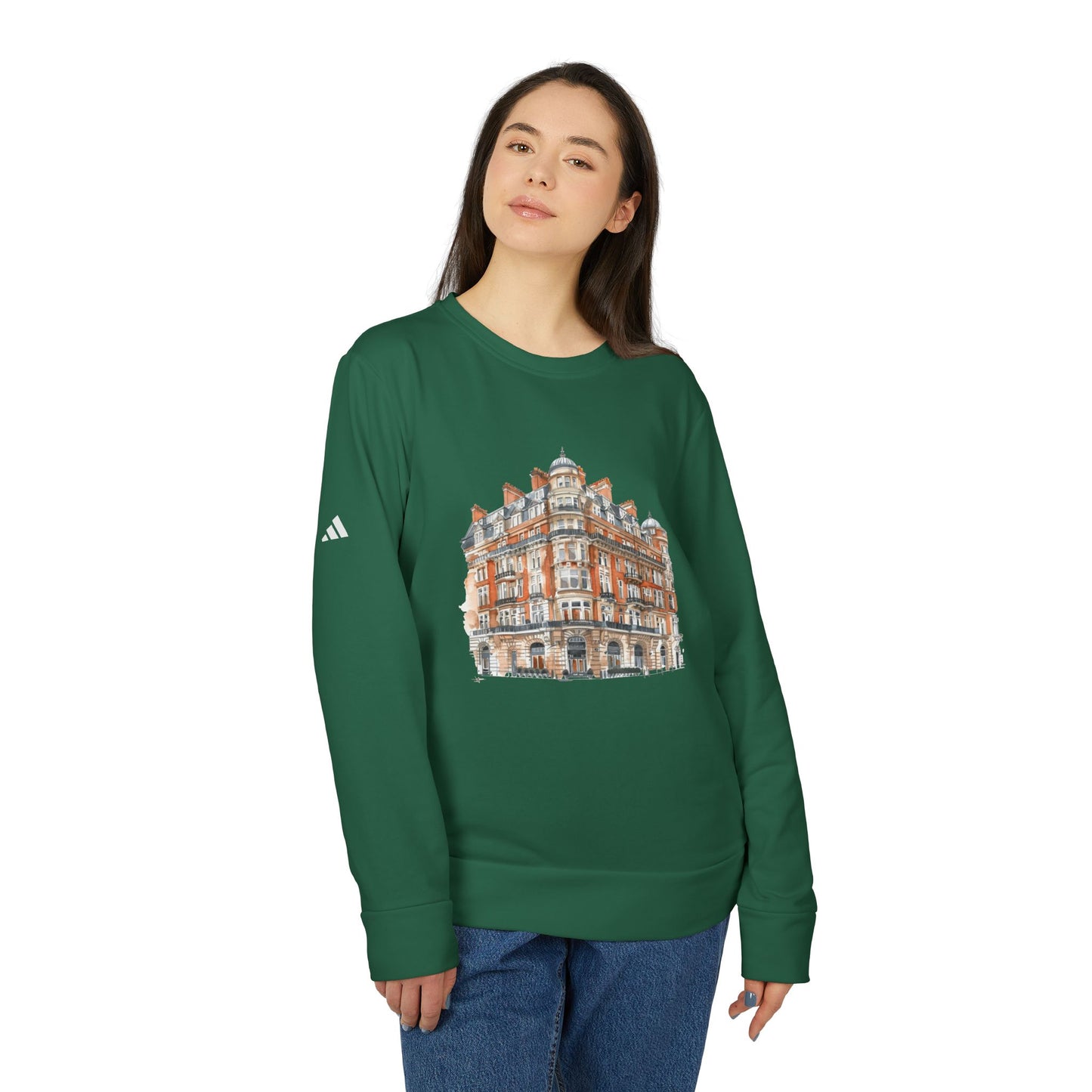 Adidas Unisex Fleece Crewneck Sweatshirt - Elegant Building Design for Cozy Style