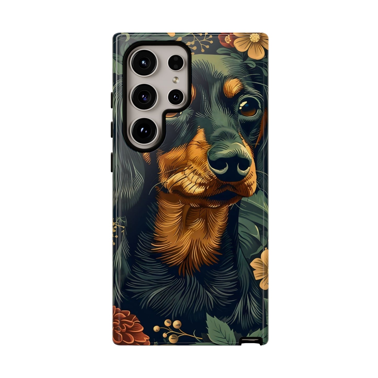 Dachshund Phone Case, Floral Pet Phone Cover, Dog Lover Gift, Tough Phone Case, Custom Dachshund Design, Unique Dog Owner Accessory