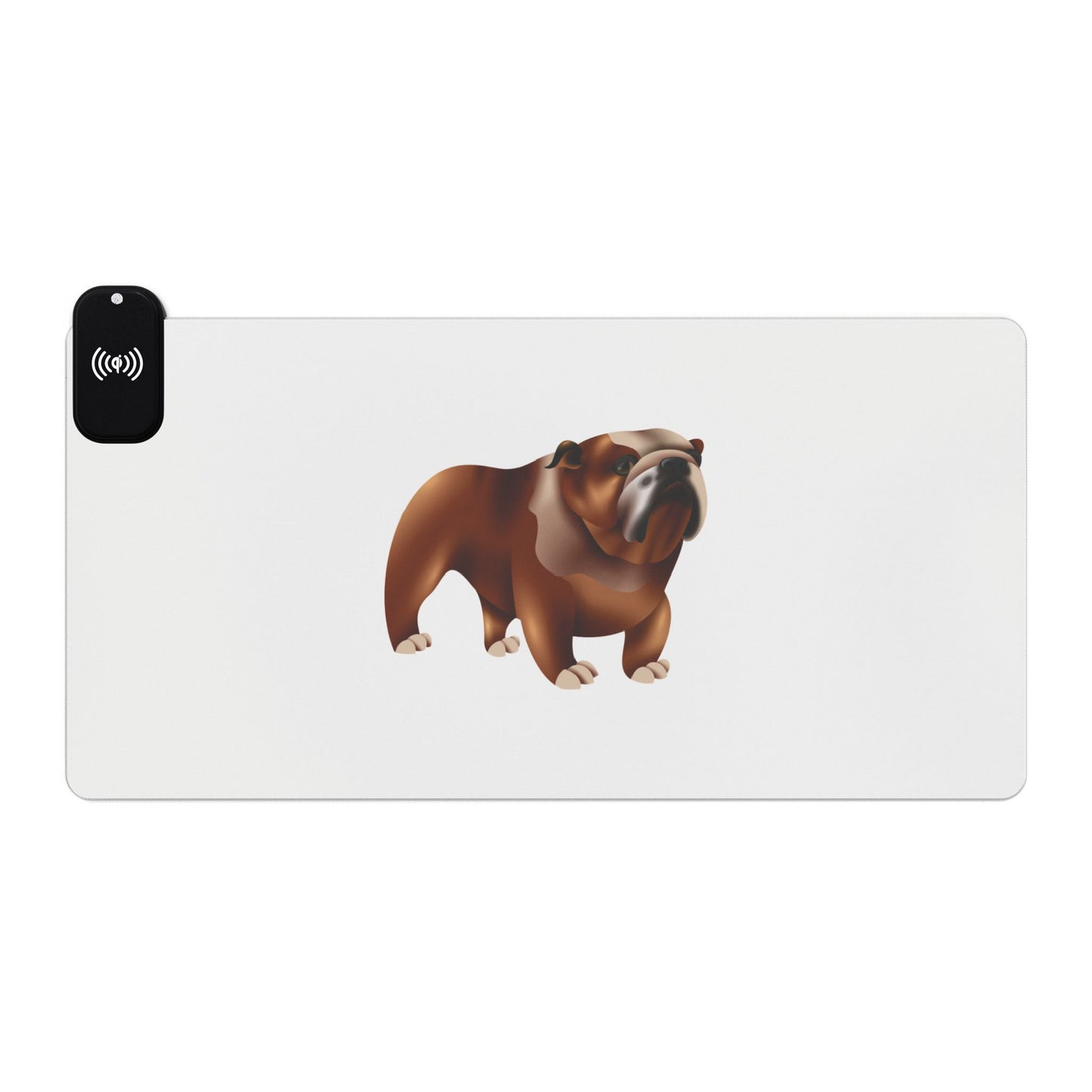 British Bulldog Illustration - LED Gaming Mouse Pad with Wireless Charging - Stylish & Functional Desk Accessory for Gamers, College Students, Home Office, Gifts