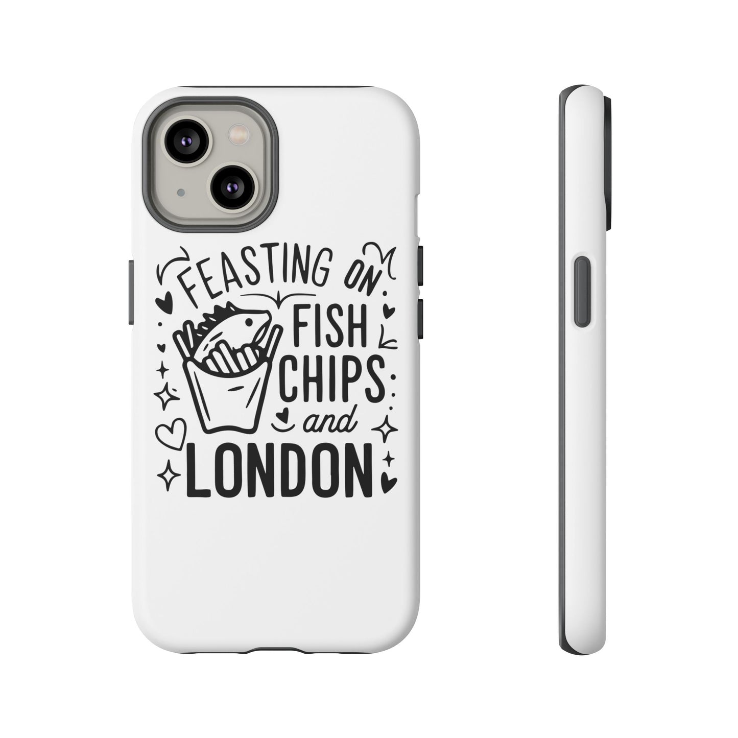 London Fish & Chips Phone Case | Fun Gift for Foodies, Travel Lovers, London Souvenir, Unique Accessories, Personalization Option