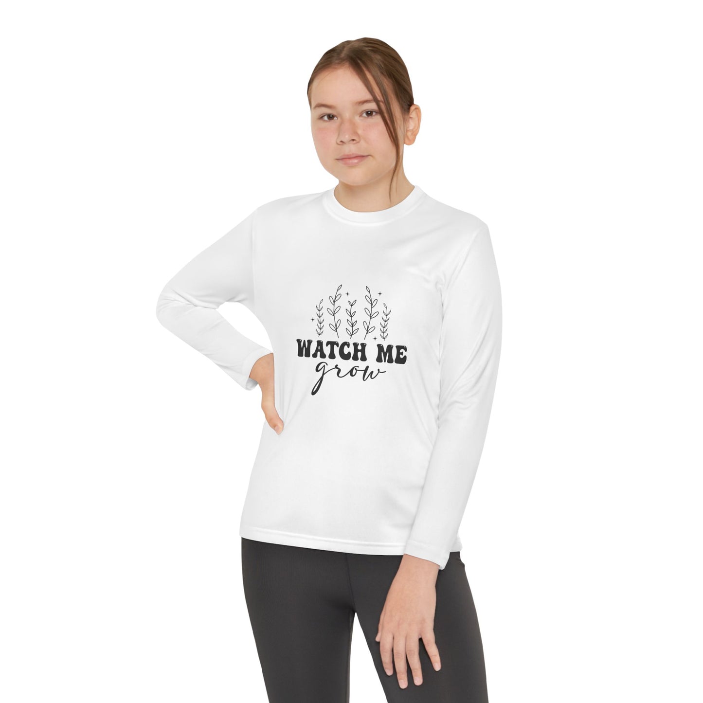 Youth Long Sleeve Tee - 'Watch Me Grow' Motivational Shirt for Kids