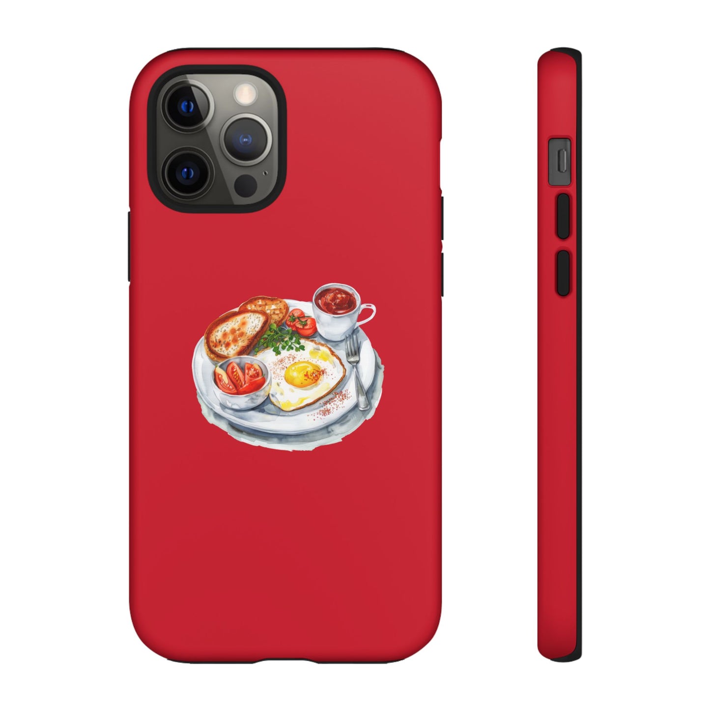 Breakfast-Inspired Phone Case, Tough Phone Covers, Foodie Gifts, Unique Accessories, Cute Kitchen Decor, Red Phone Case