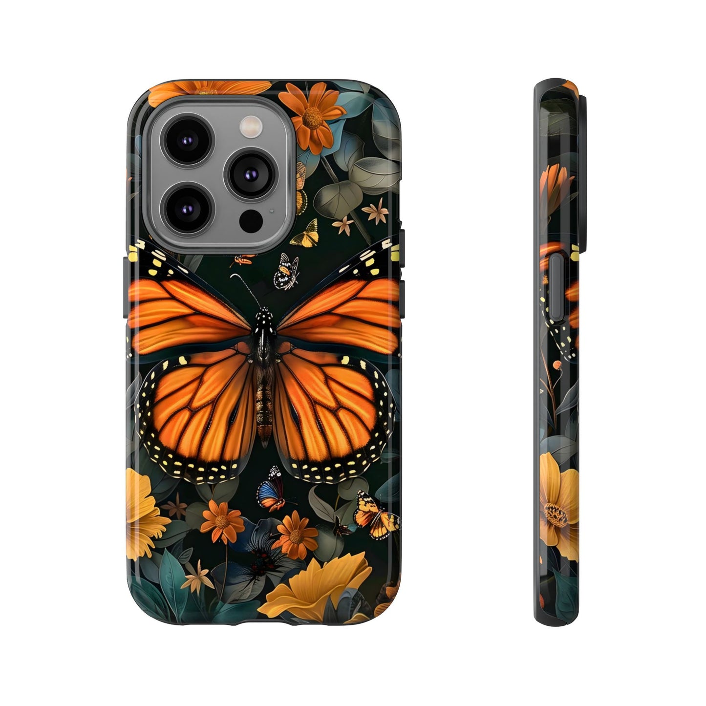 Monarch Butterfly Phone Case, Tough Cases, Nature Lover Gift, Floral Mobile Cover, Eco-Friendly Phone Accessory, Butterfly Design