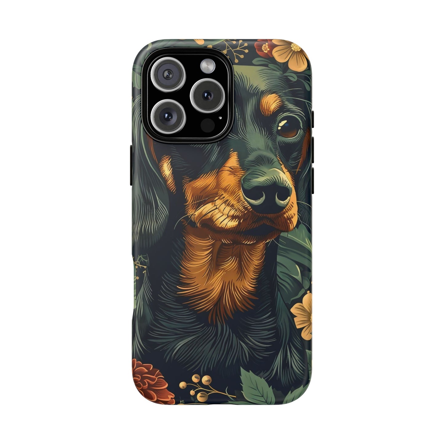 Dachshund Phone Case, Floral Pet Phone Cover, Dog Lover Gift, Tough Phone Case, Custom Dachshund Design, Unique Dog Owner Accessory