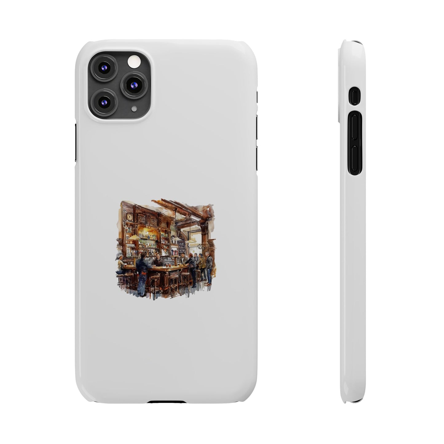 Artistic Slim Phone Cases, Coffee Shop Aesthetic, Unique Phone Covers, Gift for Coffee Lovers, Artistic Design Cases