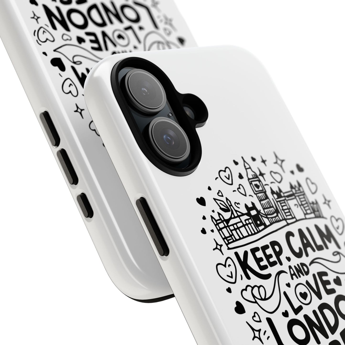 London Vibes Phone Case – Keep Calm Design, iPhone Accessories, Gift for Travelers, London Souvenir, Unique Cell Phone Cover