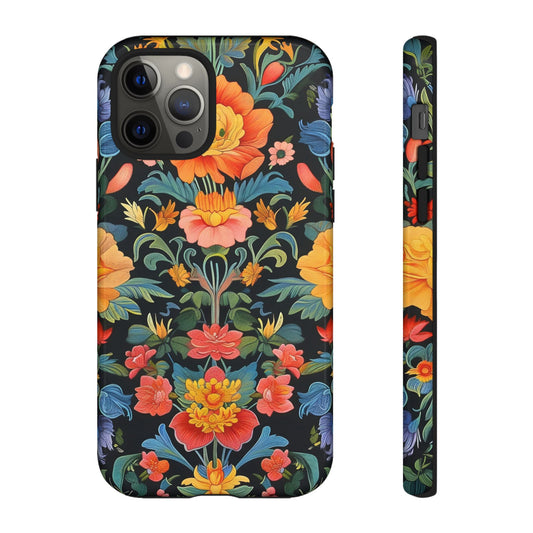 Floral Phone Case - Vibrant Flower Pattern, Tough Case for iPhone, Samsung, Aesthetic Gift, Flower Lover Accessory