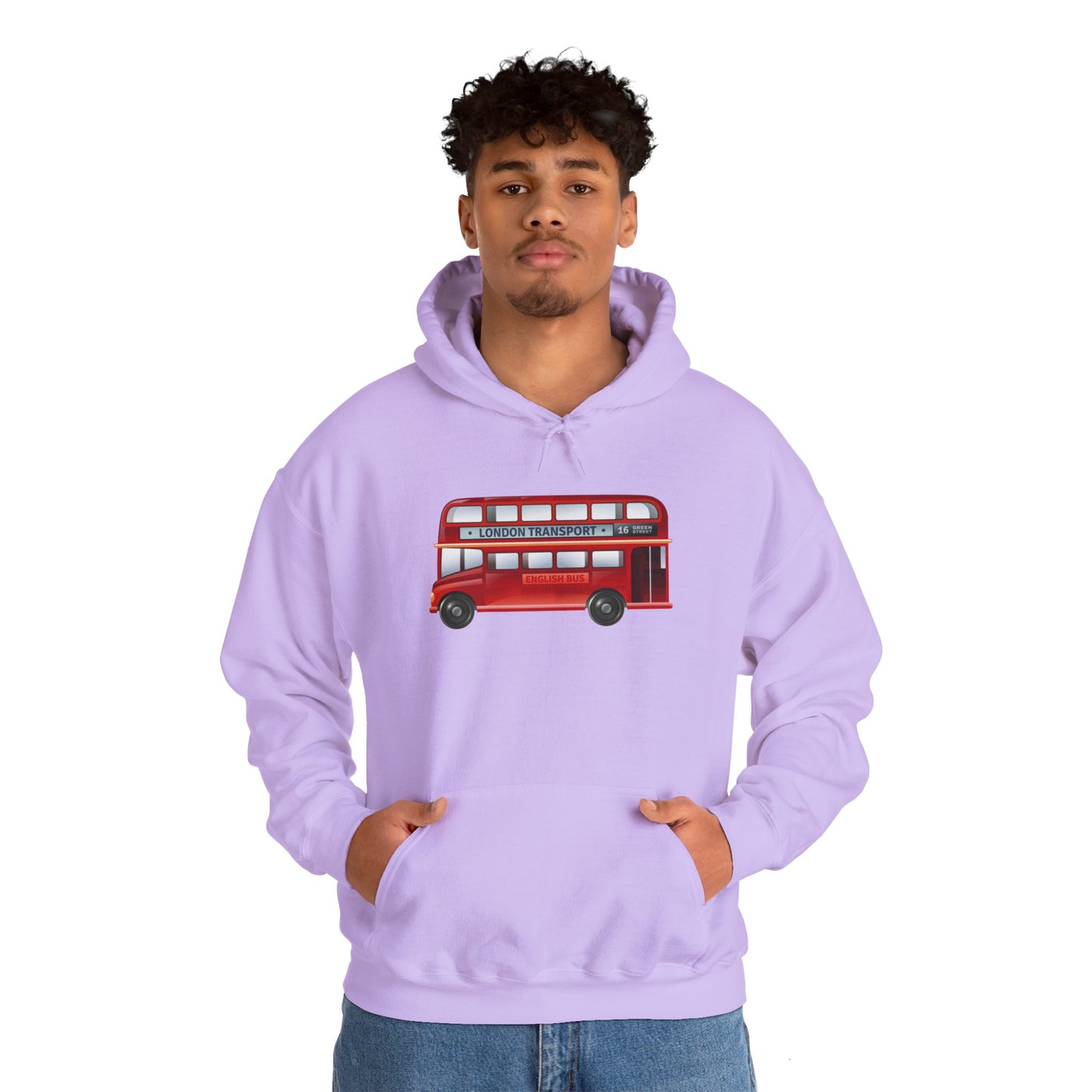 Unisex Heavy Blend™ Hooded Sweatshirt - London’s Classic Red Double-Decker