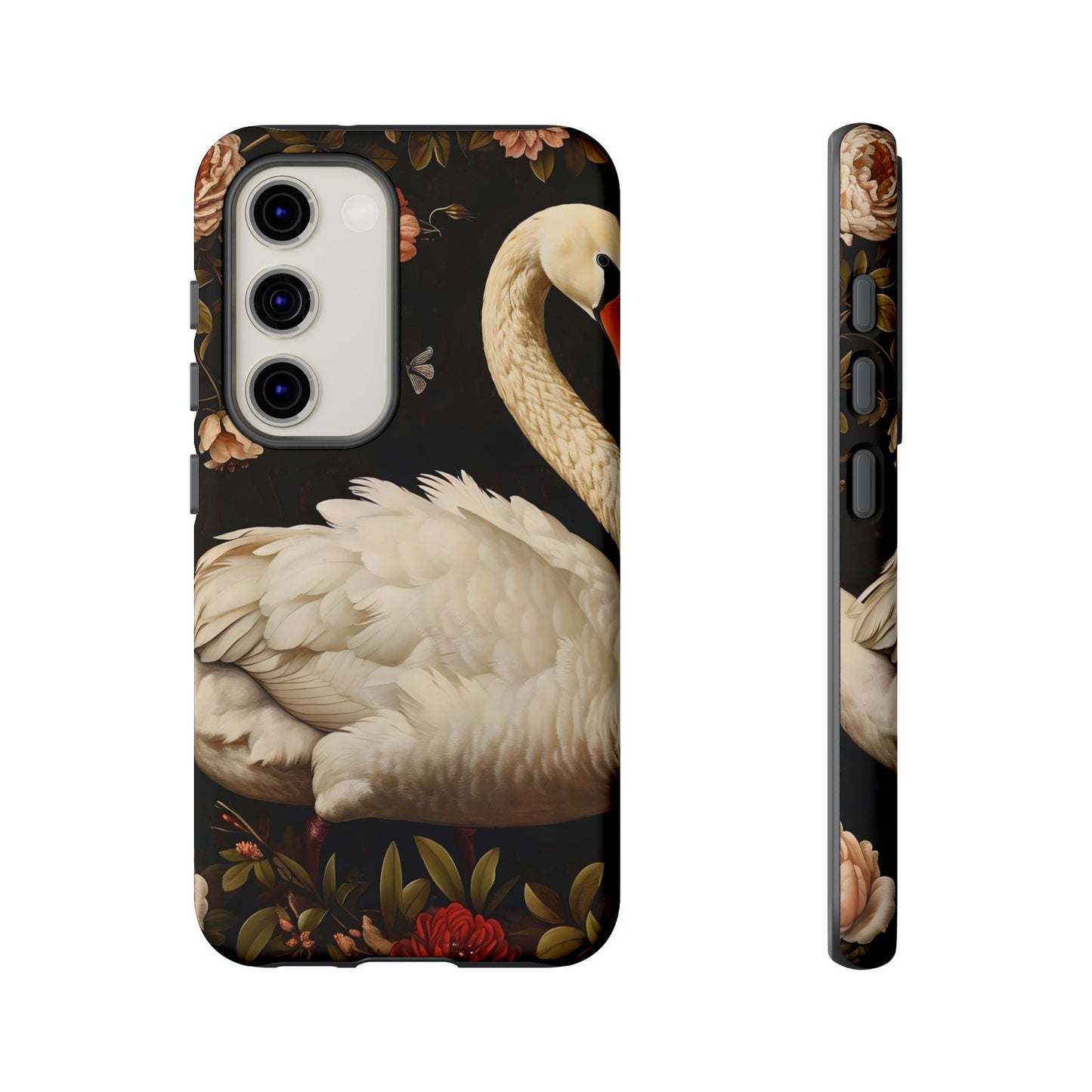 Elegant Swan Phone Case, Floral iPhone Cover, Tough Phone Case, Gift for Her, Nature Lover, Mother's Day, Birthday