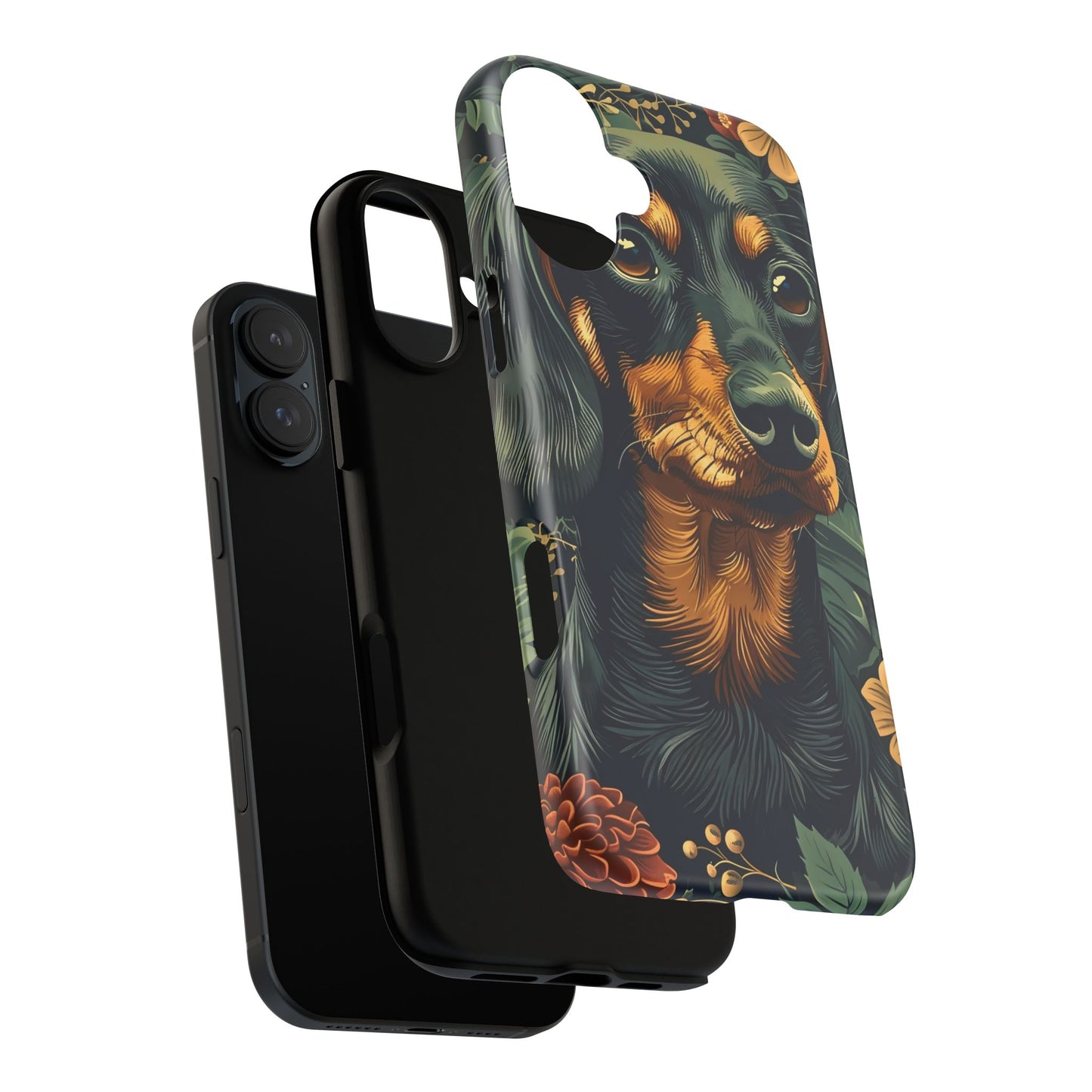 Dachshund Phone Case, Floral Pet Phone Cover, Dog Lover Gift, Tough Phone Case, Custom Dachshund Design, Unique Dog Owner Accessory