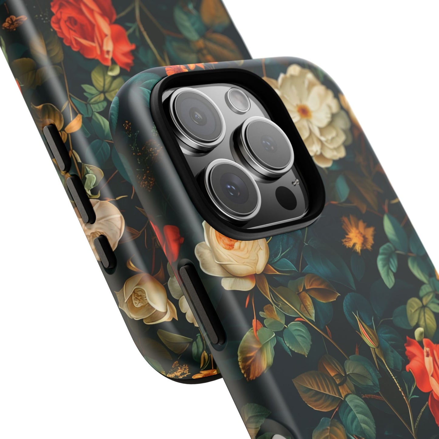 Floral iPhone Case, Tough Phone Cover, Flower Design Phone Accessory, Gift for Her, Spring Style, Floral Protection Case