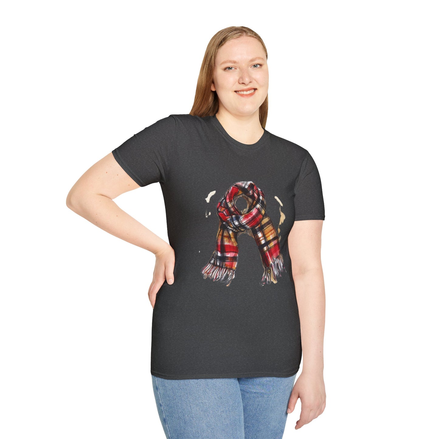 Unisex Softstyle T-Shirt - Classic British Plaid Scarf Design