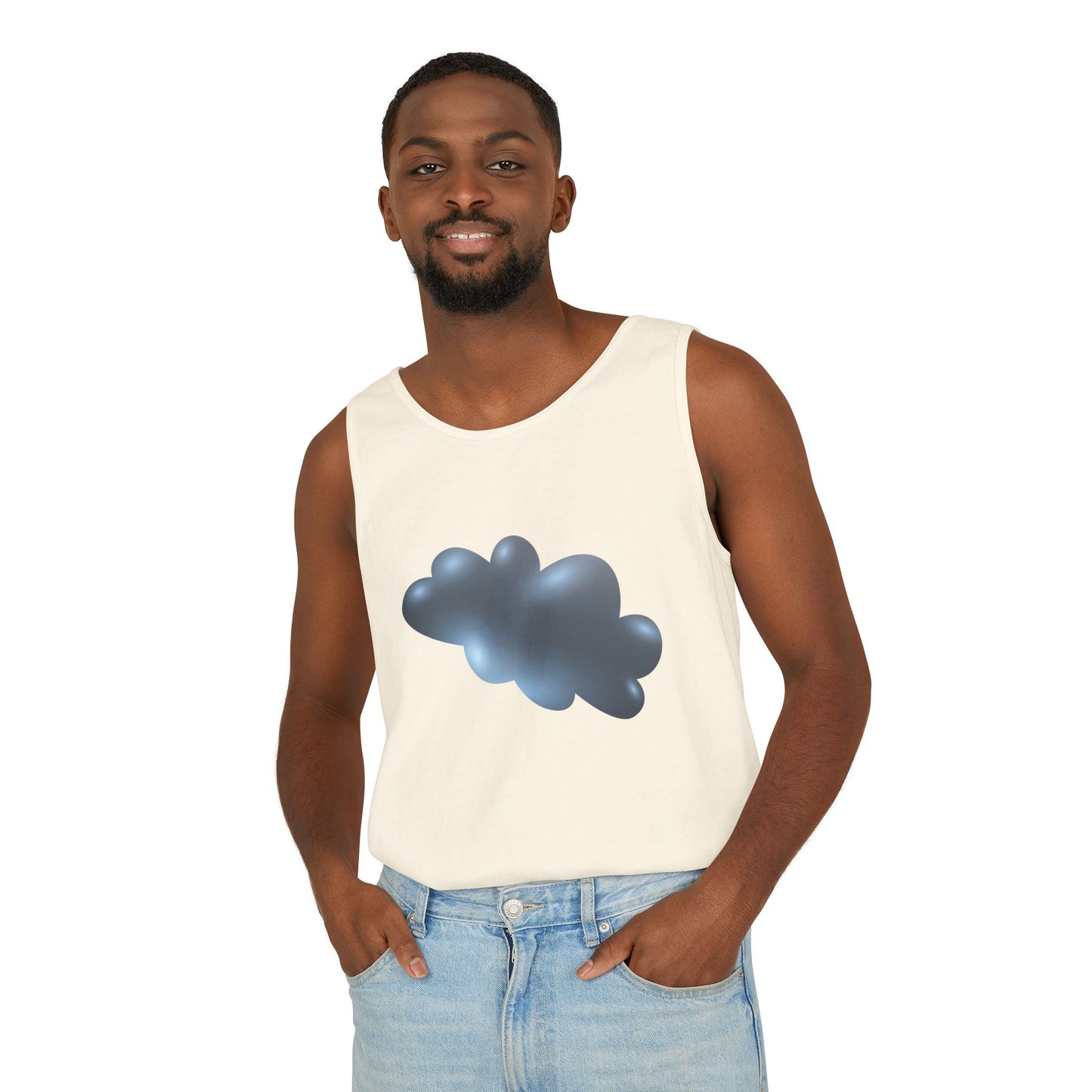Unisex Garment-Dyed Tank Top - Serene Cloudscape - Dreamy Cloud Design