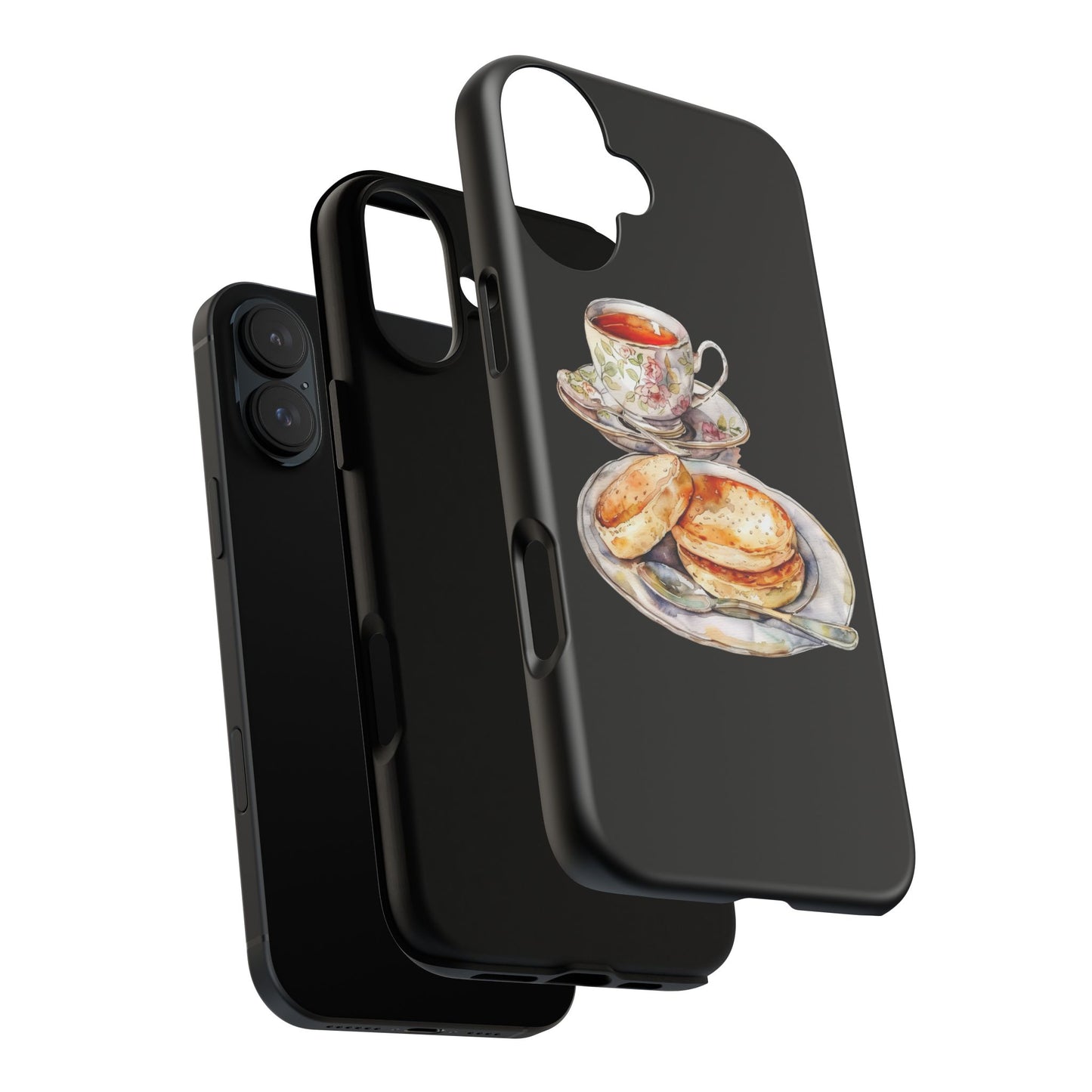 Tea Time Phone Case with Cookies Design, Cute Phone Cover, Gift for Tea Lovers, Kitchen Decor, Whimsical Style