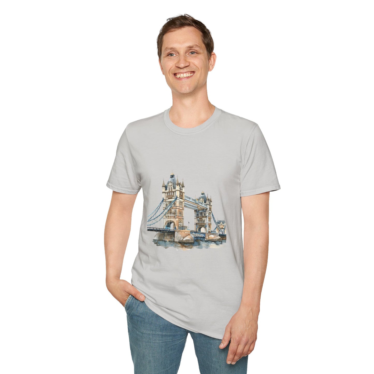 Unisex Softstyle T-Shirt - Classic London Bridge Scene