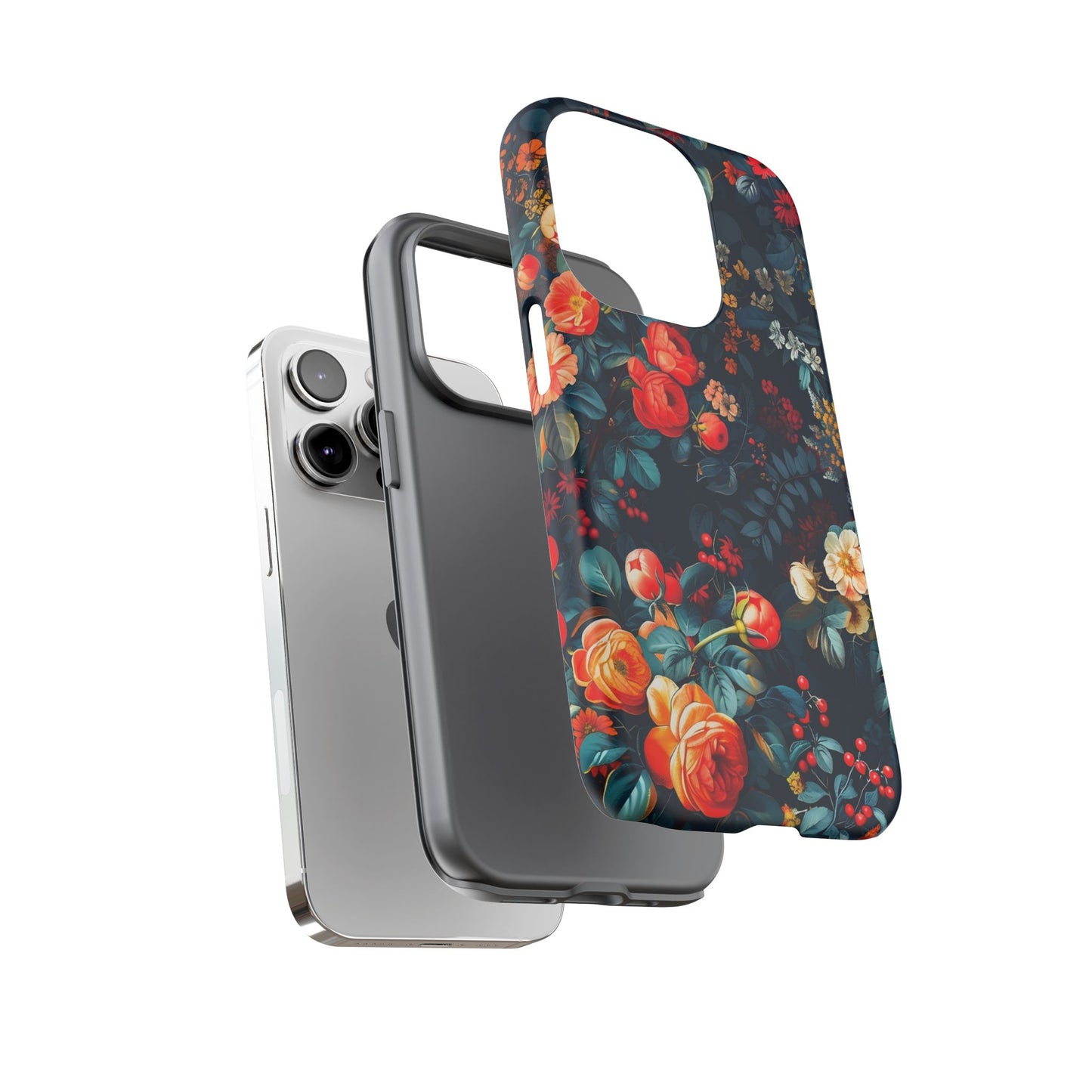 Floral Phone Case - Tough Cases, iPhone Protection, Elegant Floral Design, Gift for Her, Stylish Tech Accessory