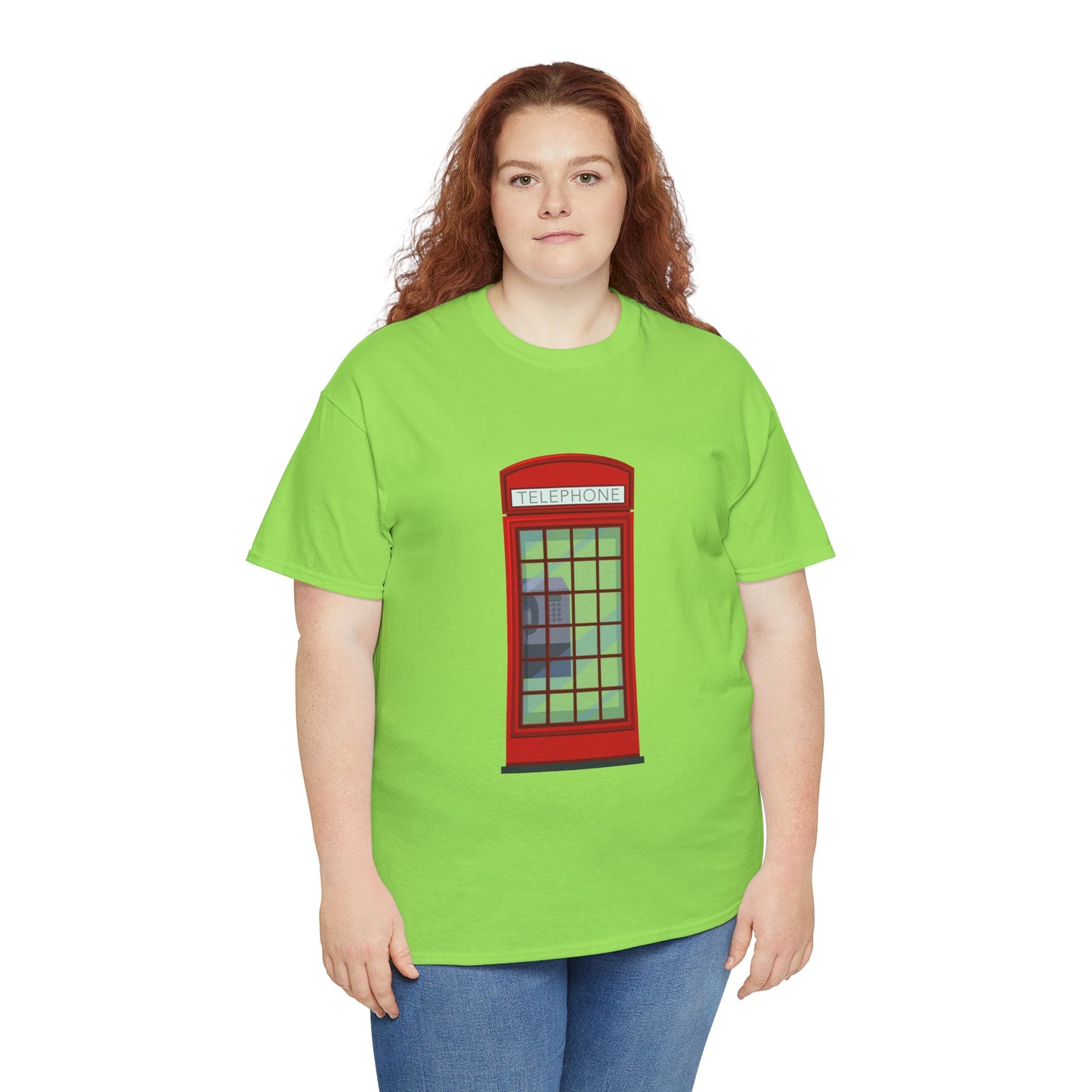 Unisex Heavy Cotton Tee - Iconic British Public Telephone