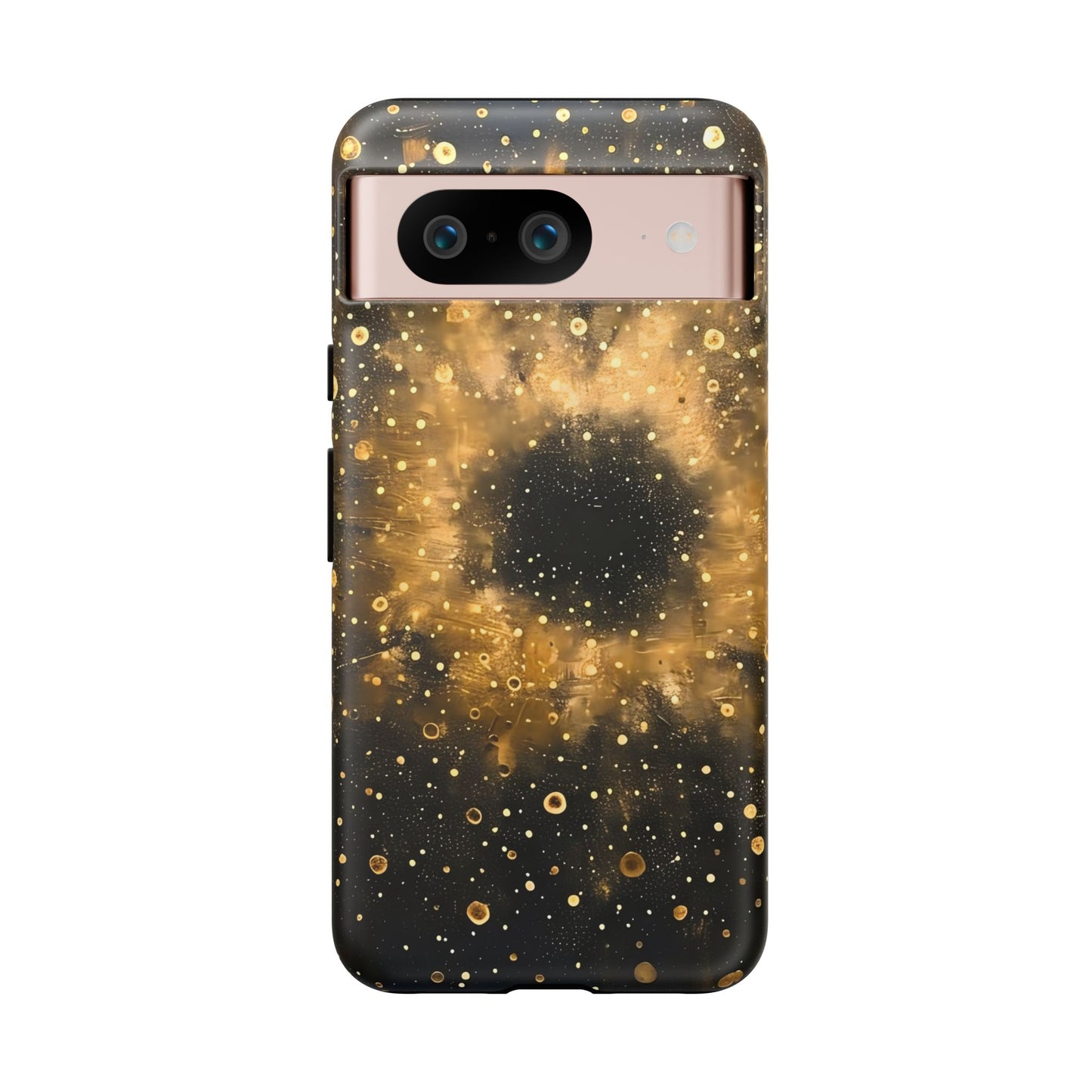 Stylish Phone Case with Golden Galaxy Design, Tough Phone Cover, Trendy Mobile Accessory, Gift for Space Lovers, Protective Phone Shell
