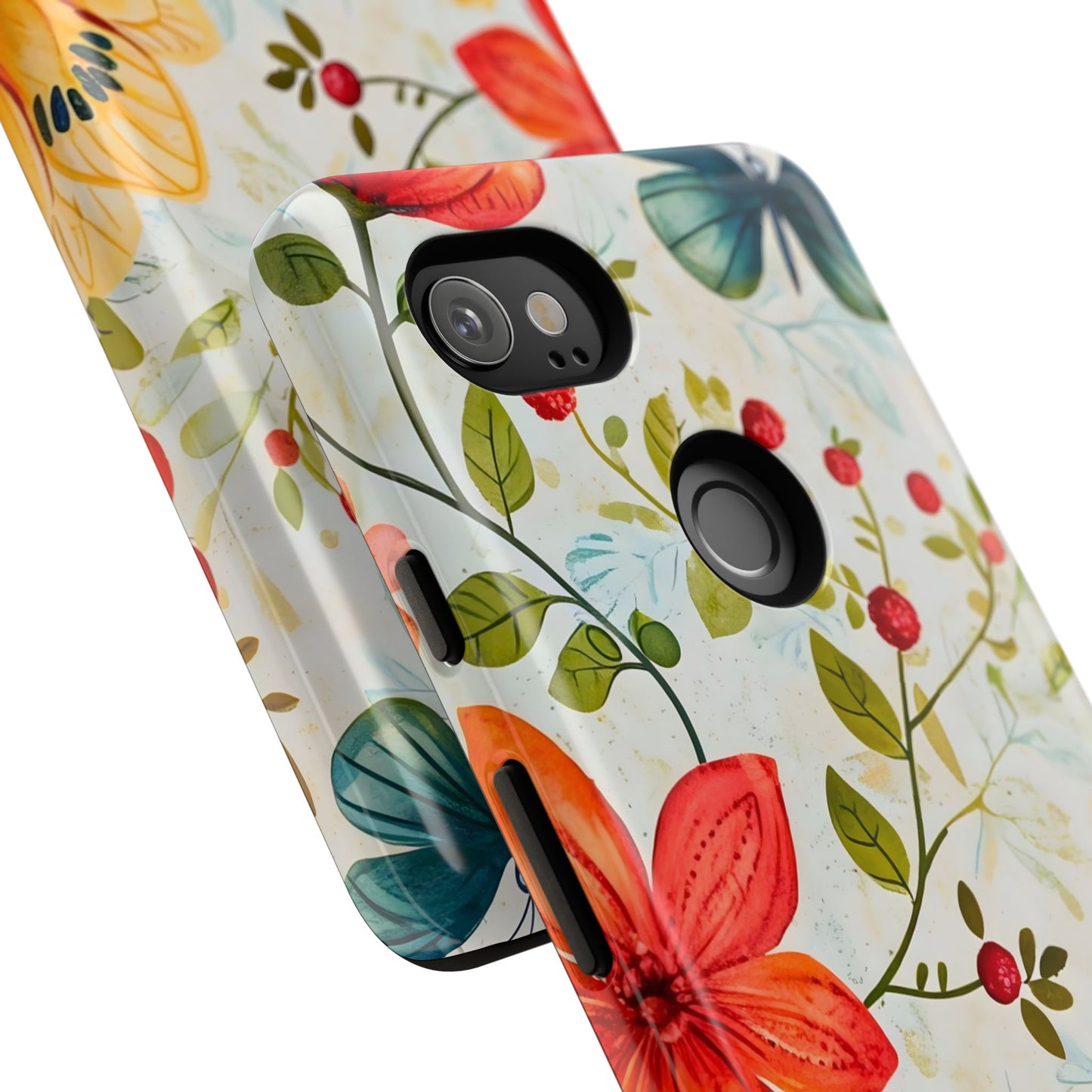 Floral Phone Case with Butterflies, Flower Design, Tough Phone Cover, Nature Lover Gift, Stylish Phone Accessory, Eco-Friendly
