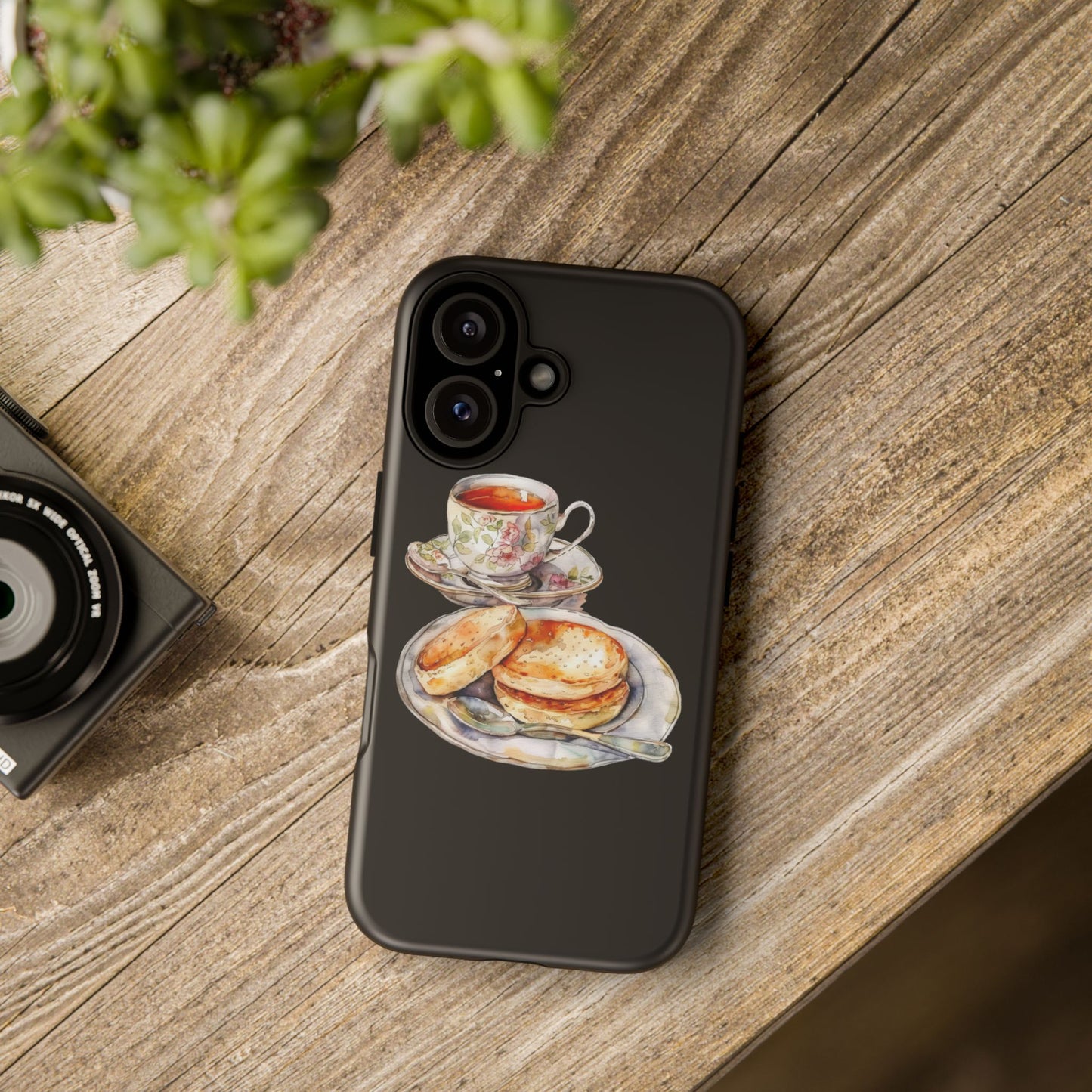 Tea Time Phone Case with Cookies Design, Cute Phone Cover, Gift for Tea Lovers, Kitchen Decor, Whimsical Style