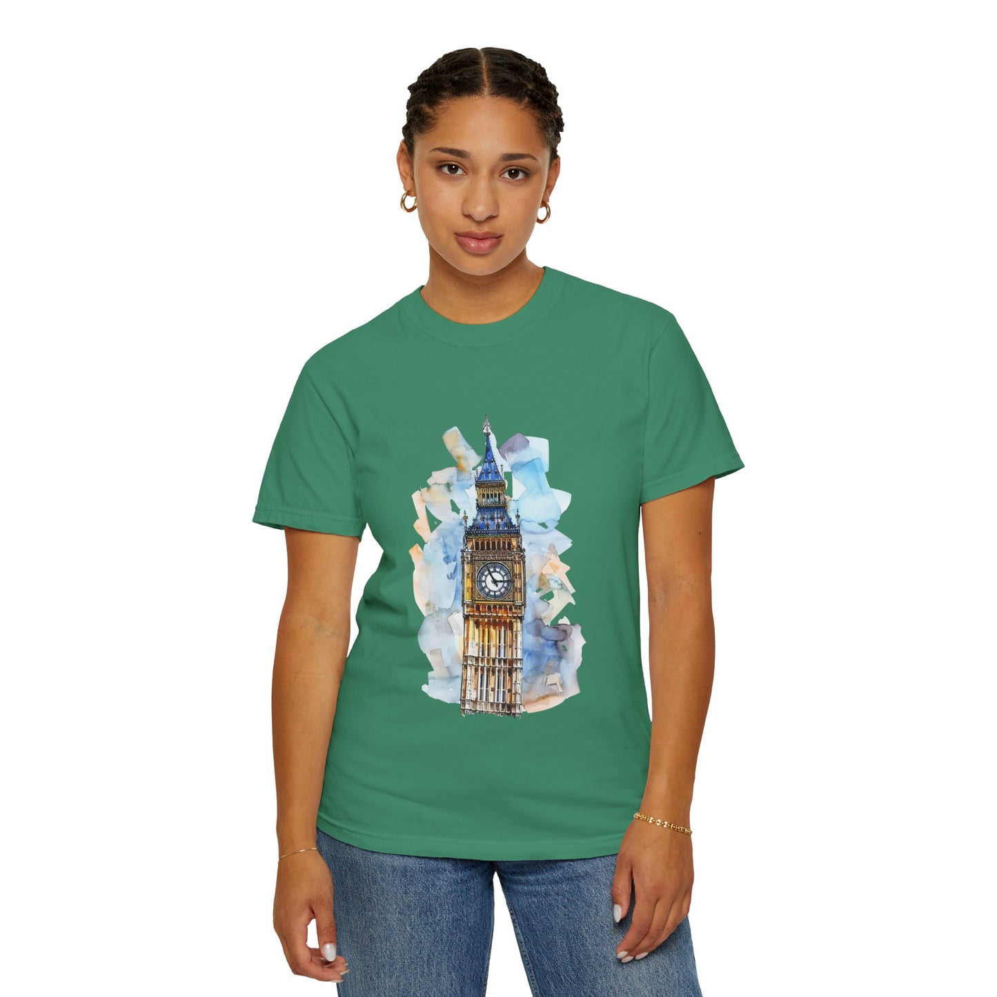 Unisex Garment-Dyed T-shirt - Iconic Big Ben Clock Tower Design