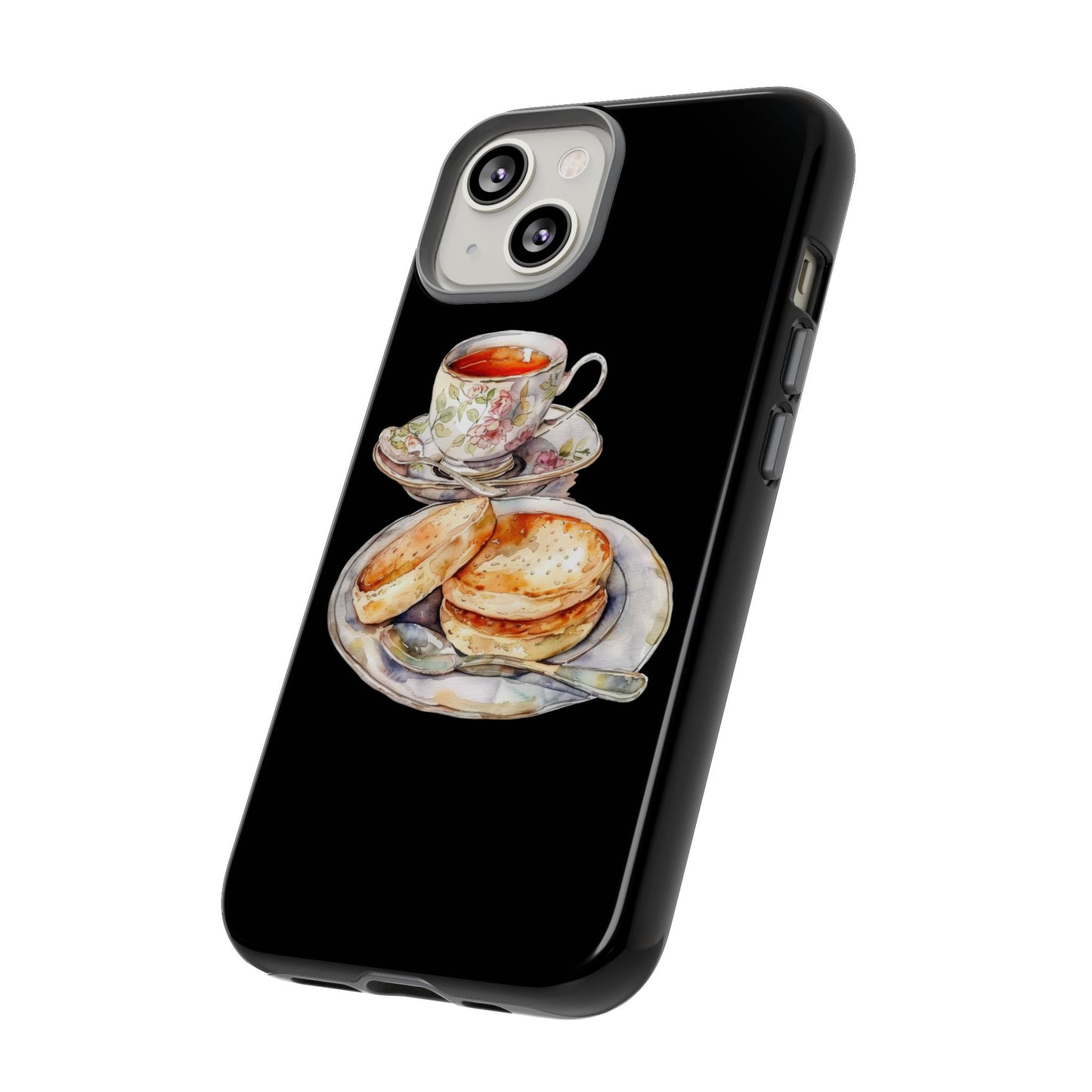 Tea Time Phone Case with Cookies Design, Cute Phone Cover, Gift for Tea Lovers, Kitchen Decor, Whimsical Style